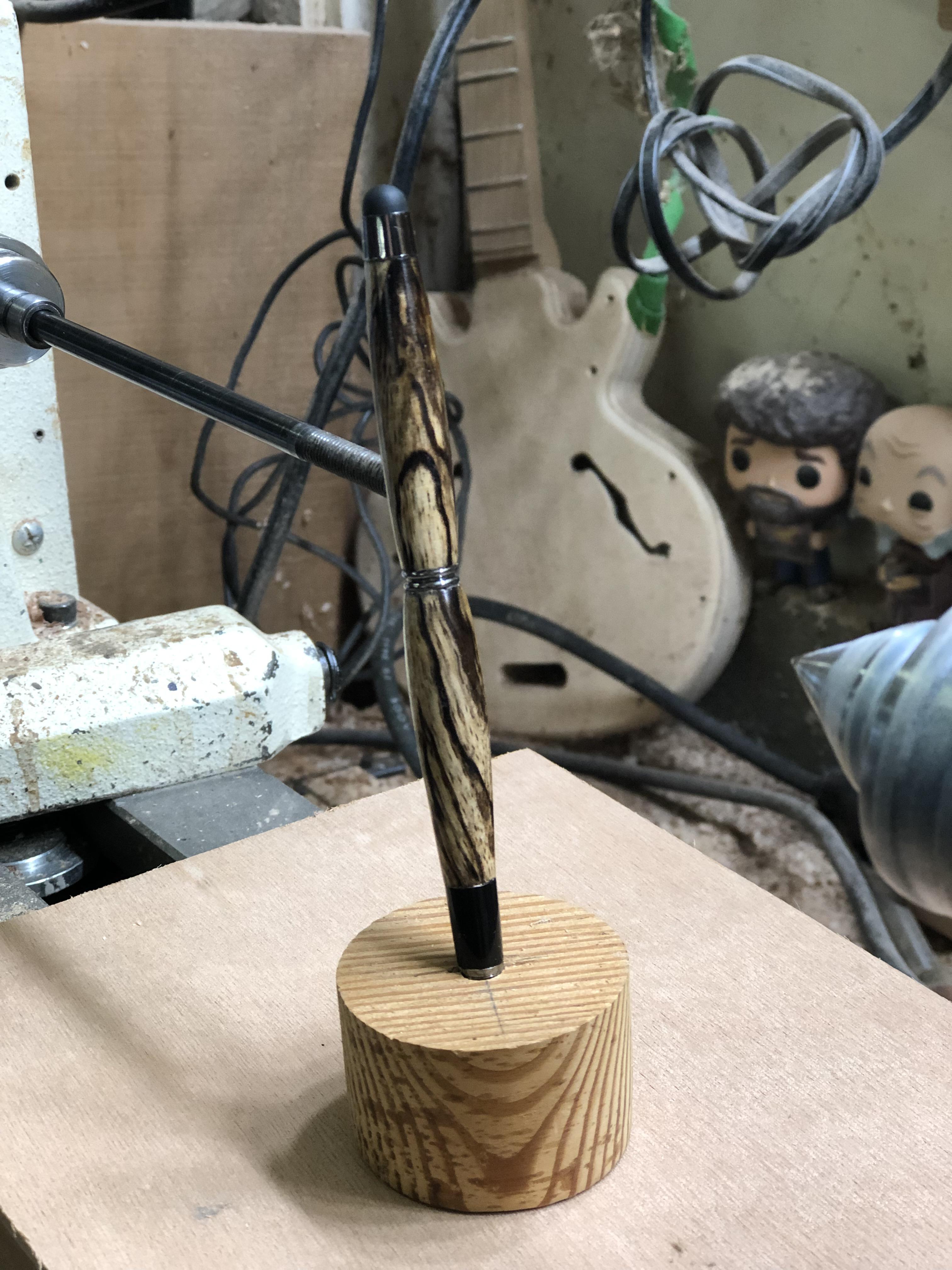 Spalted Mango stylus backed pen. First pen in a while. r/turning