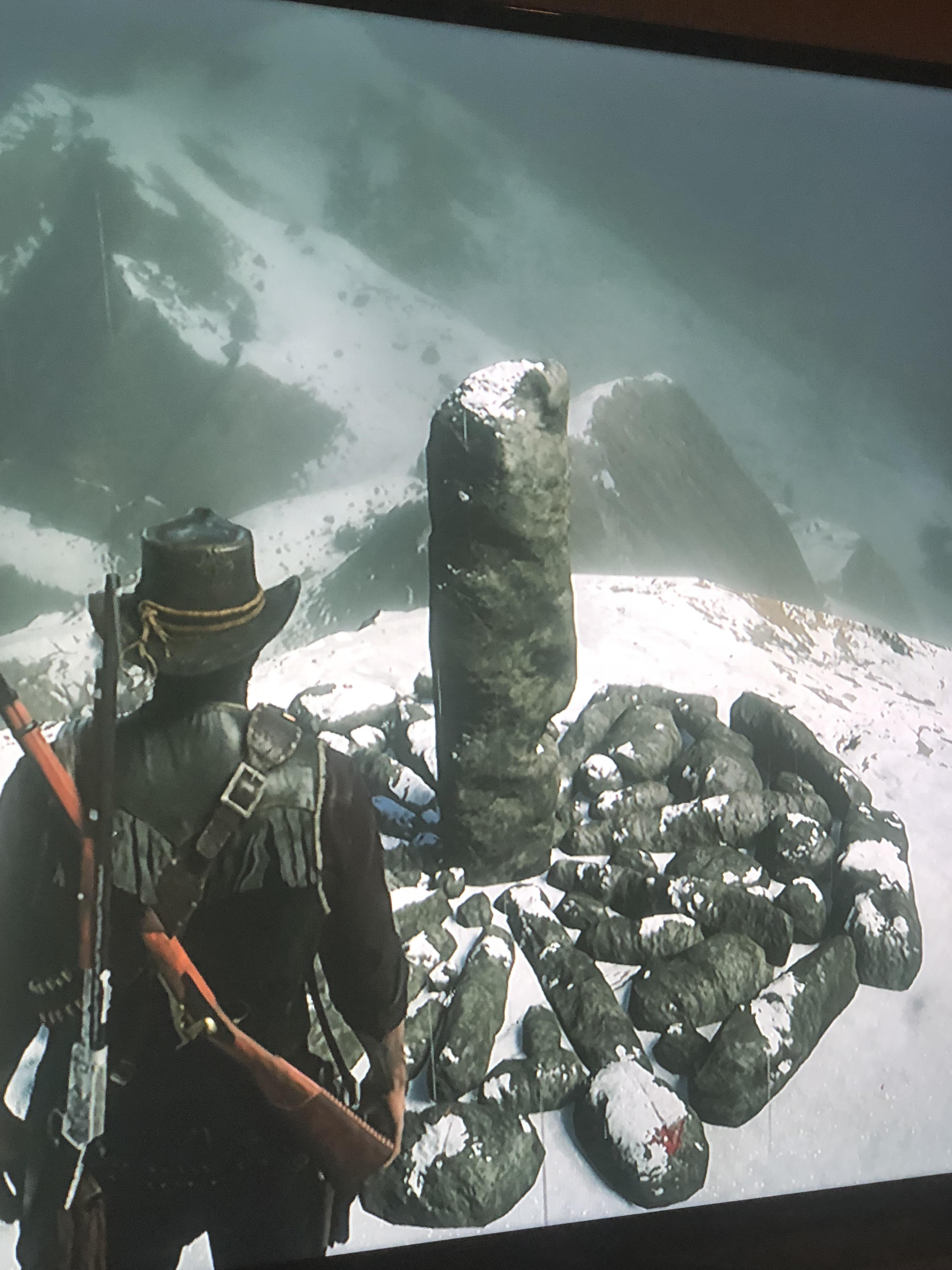 Got to the top of this high mountain in RDR 2 and found this ? What is