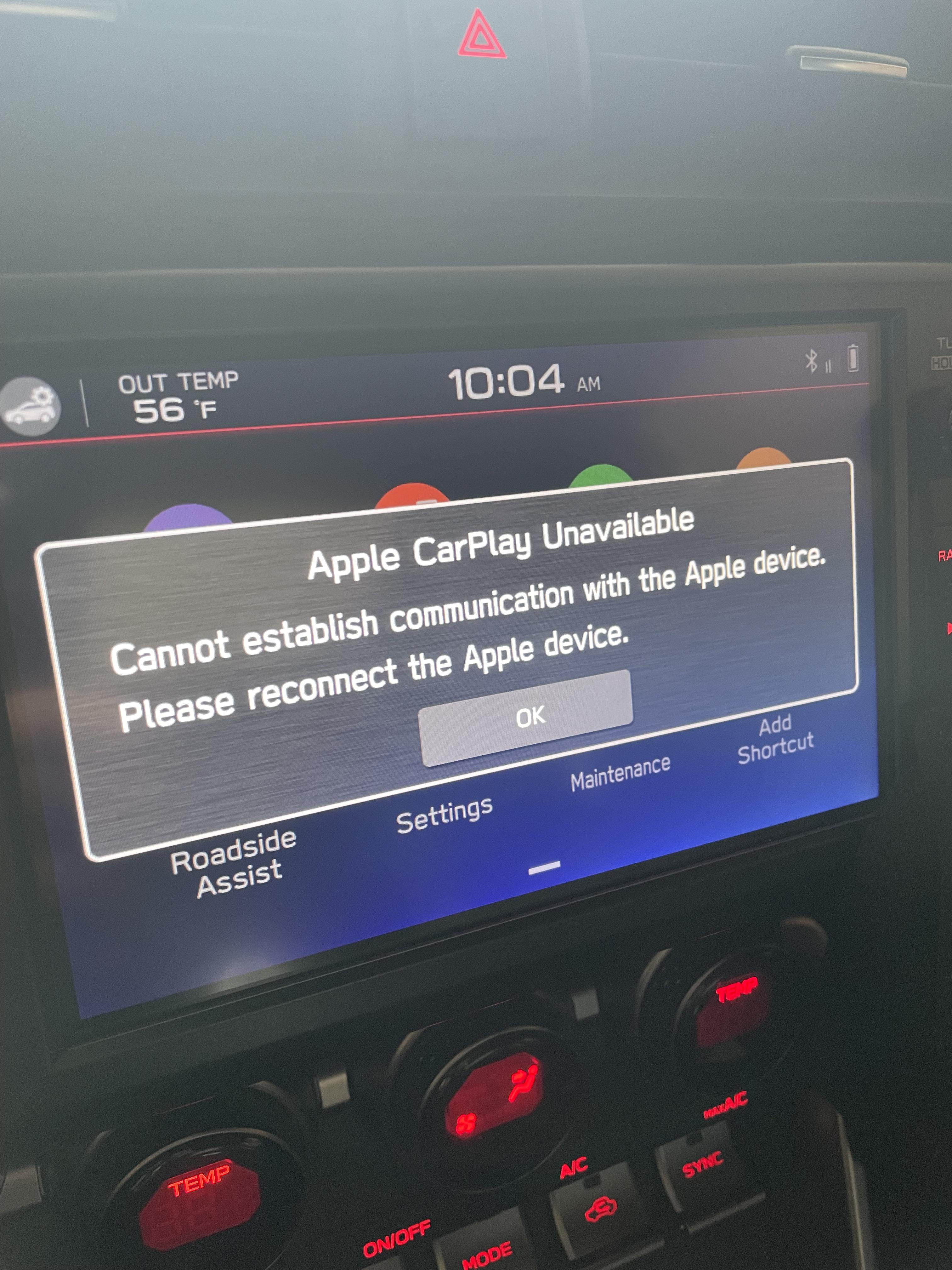 Apple carplay unavailable? r/GR86