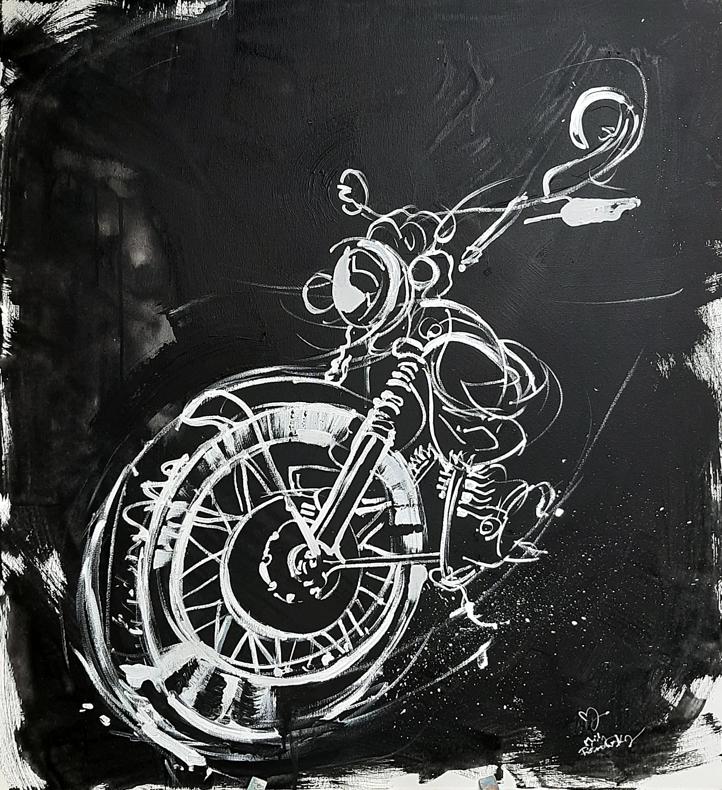 Motorcycle painting by me, Acrylic on canvas r/motorcycle