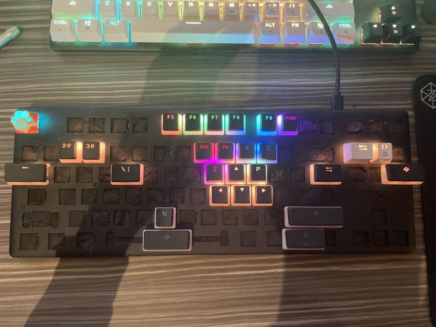 i modified a HyperX Alloy Origins Core keyboard for rhythm games, made