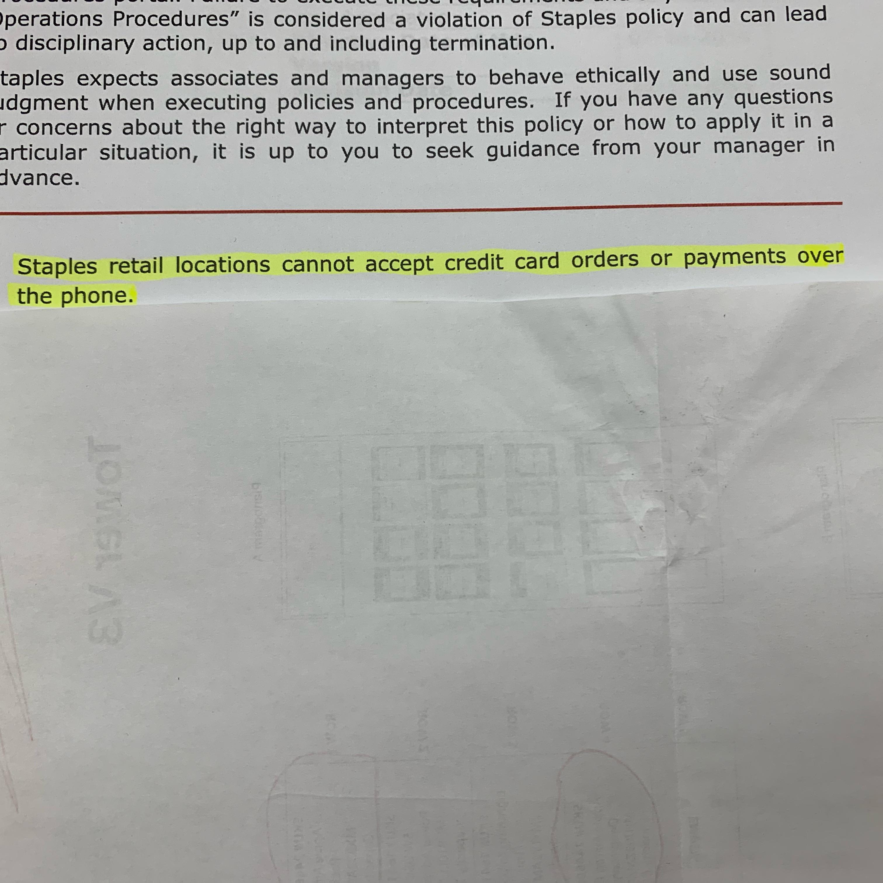 Only if the customers knew the policy r/Staples