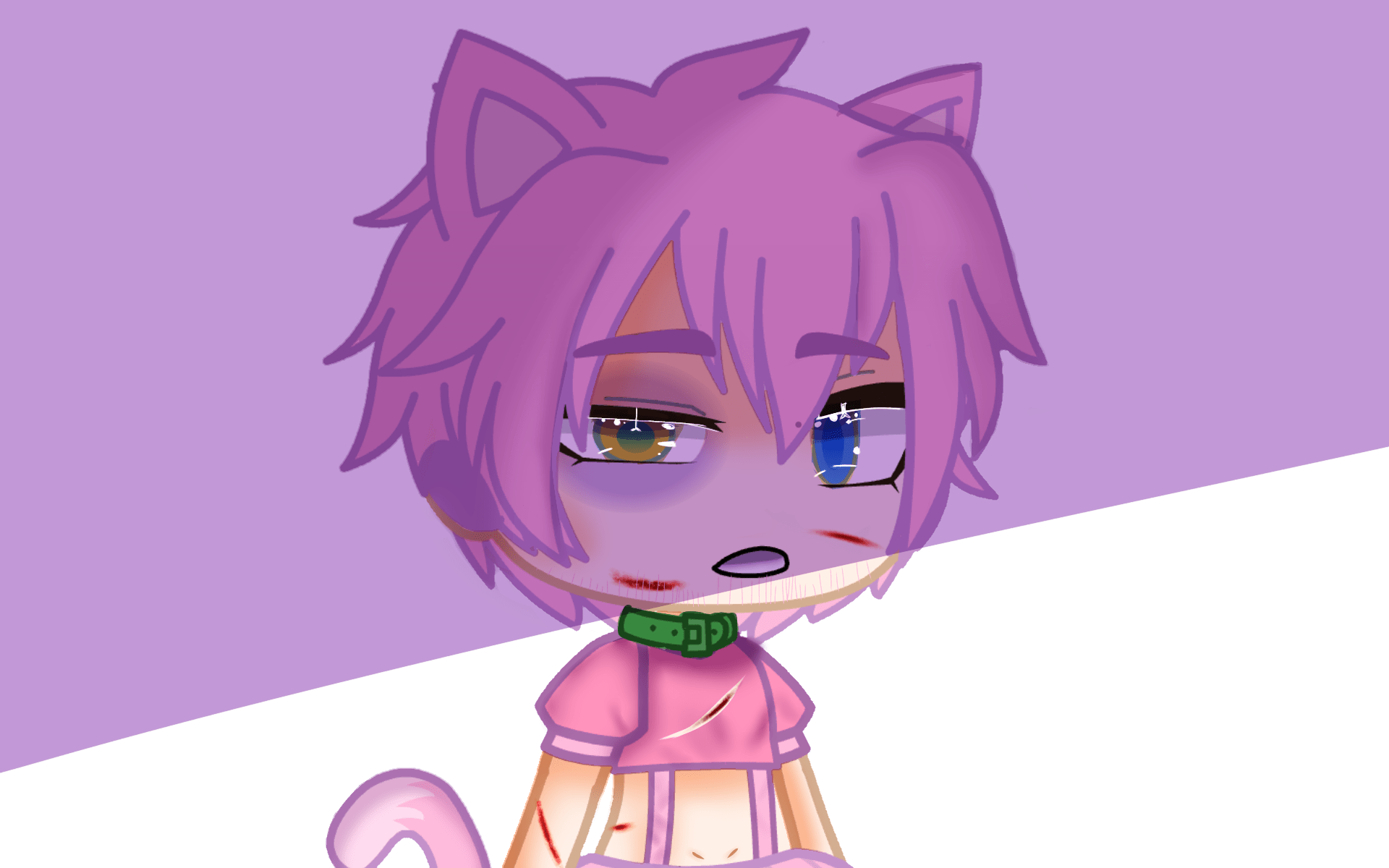 blood warning POV you see a OwO cat boy who got beat up and doesn't do