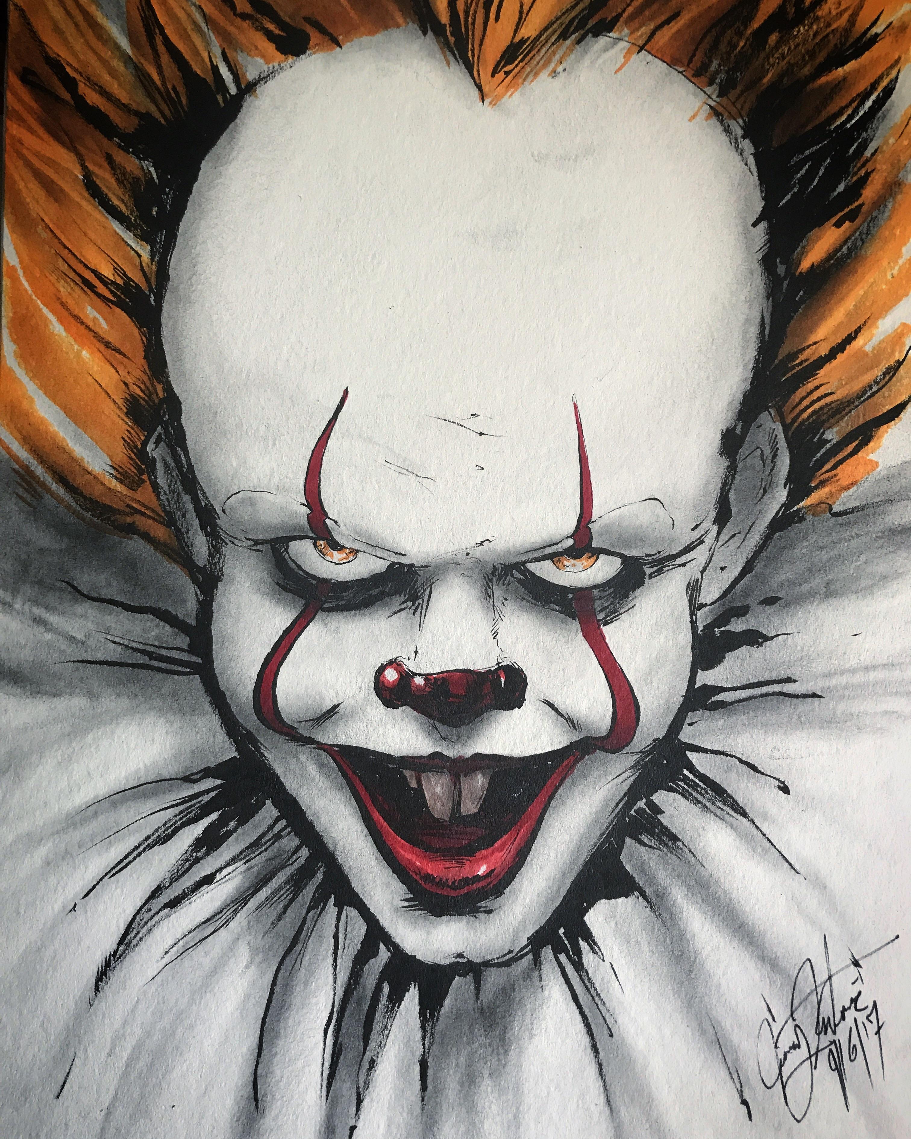 Pennywise Drawing Scary / Here's my drawing of pennywise! Esdequenac