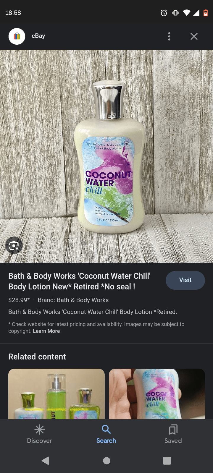 Coconut Water Chill r/bathandbodyworks