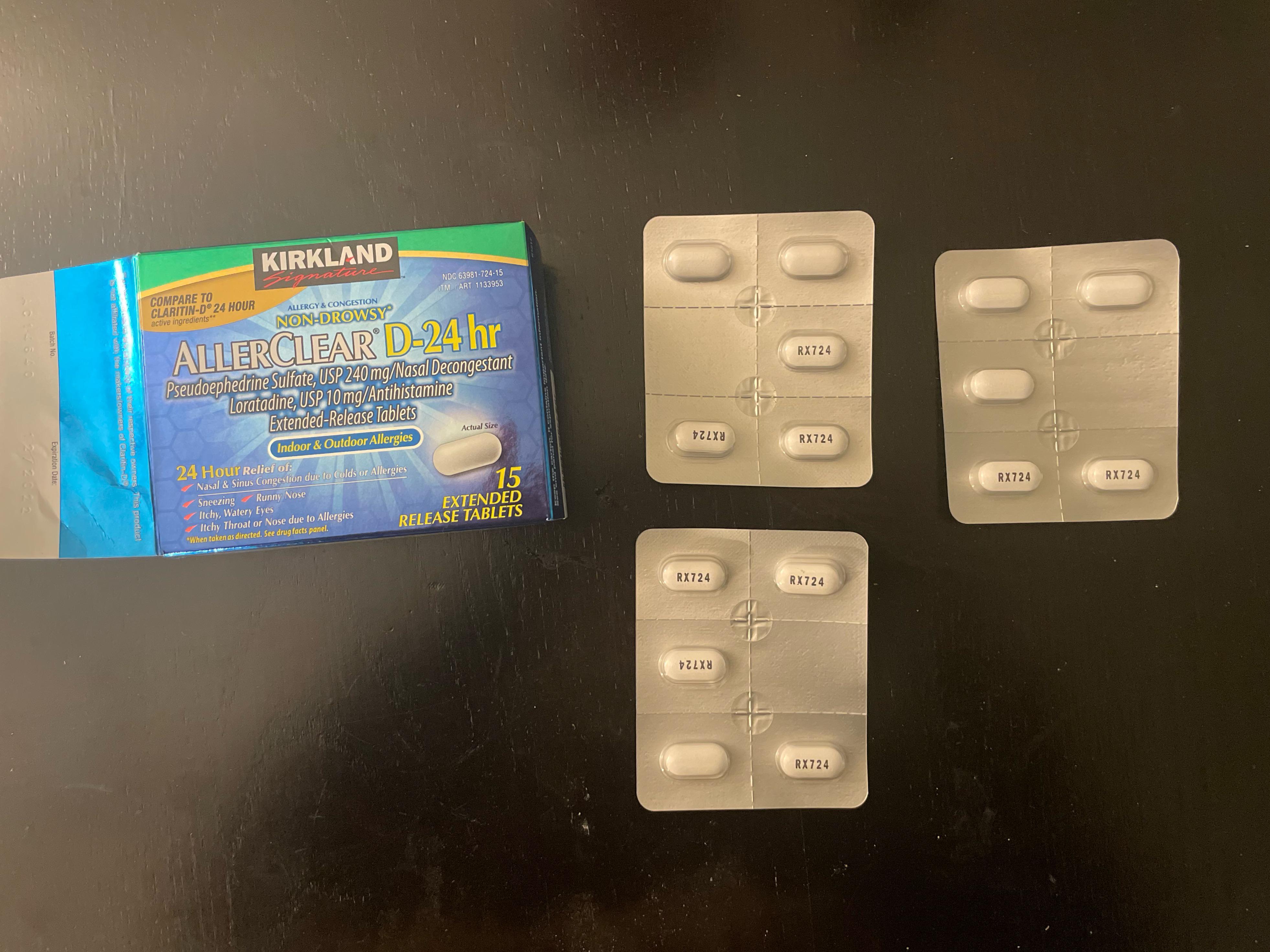 Kirkland allerclear allergy pills r/Costco