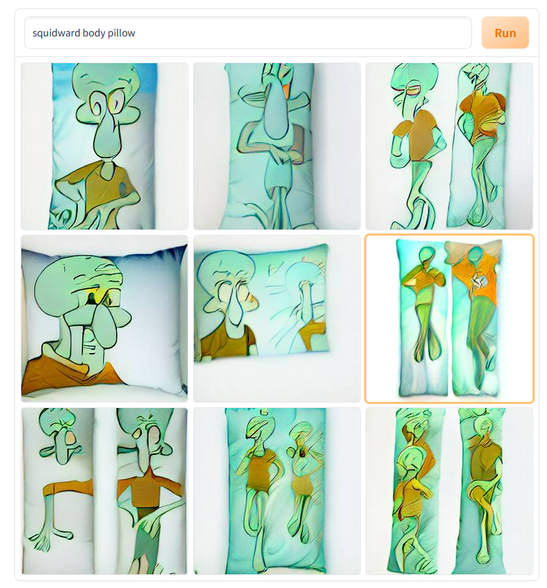 squidward body pillow r/weirddalle