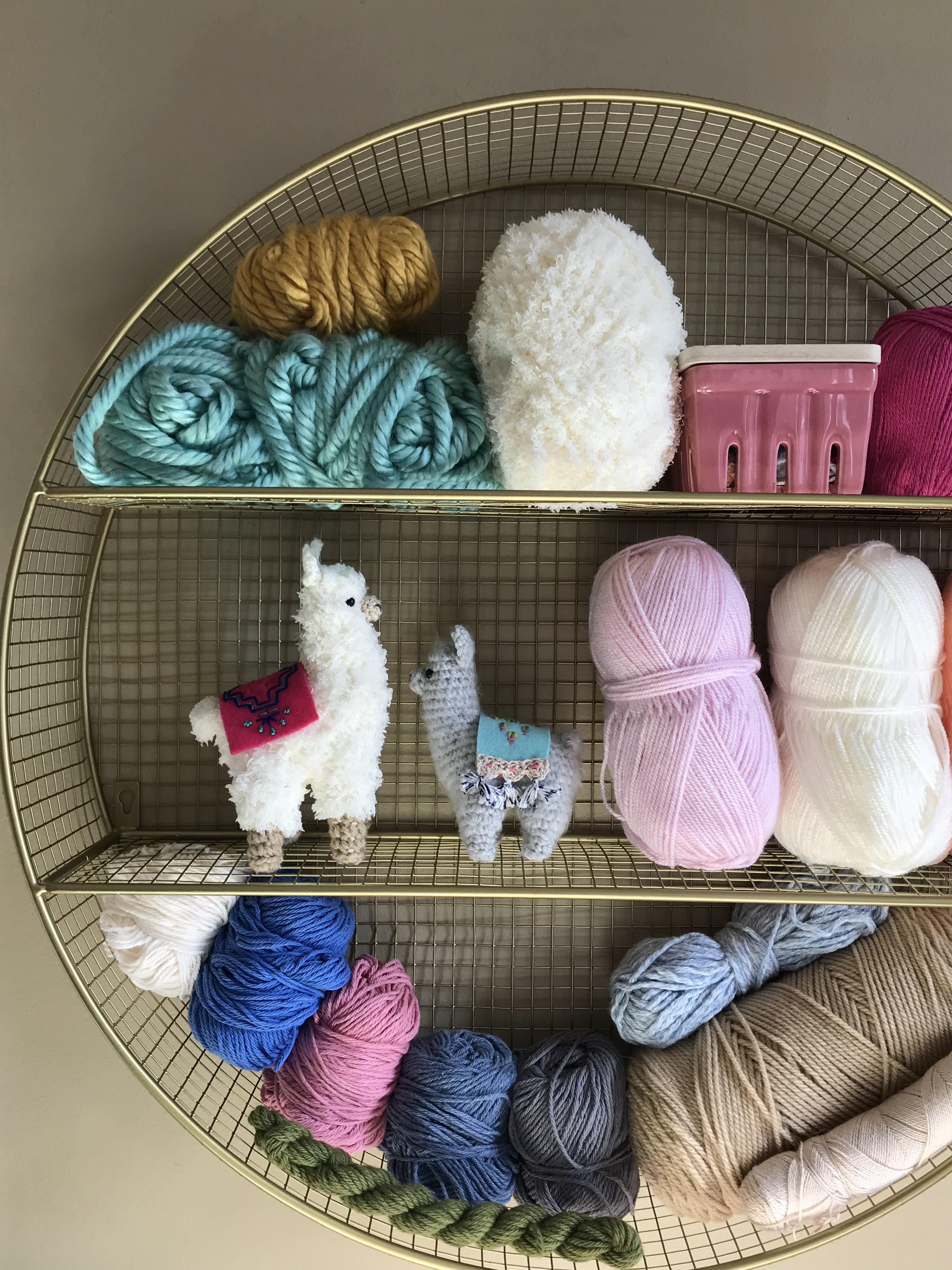 Fluffy llama featuring my yarn collection crochet