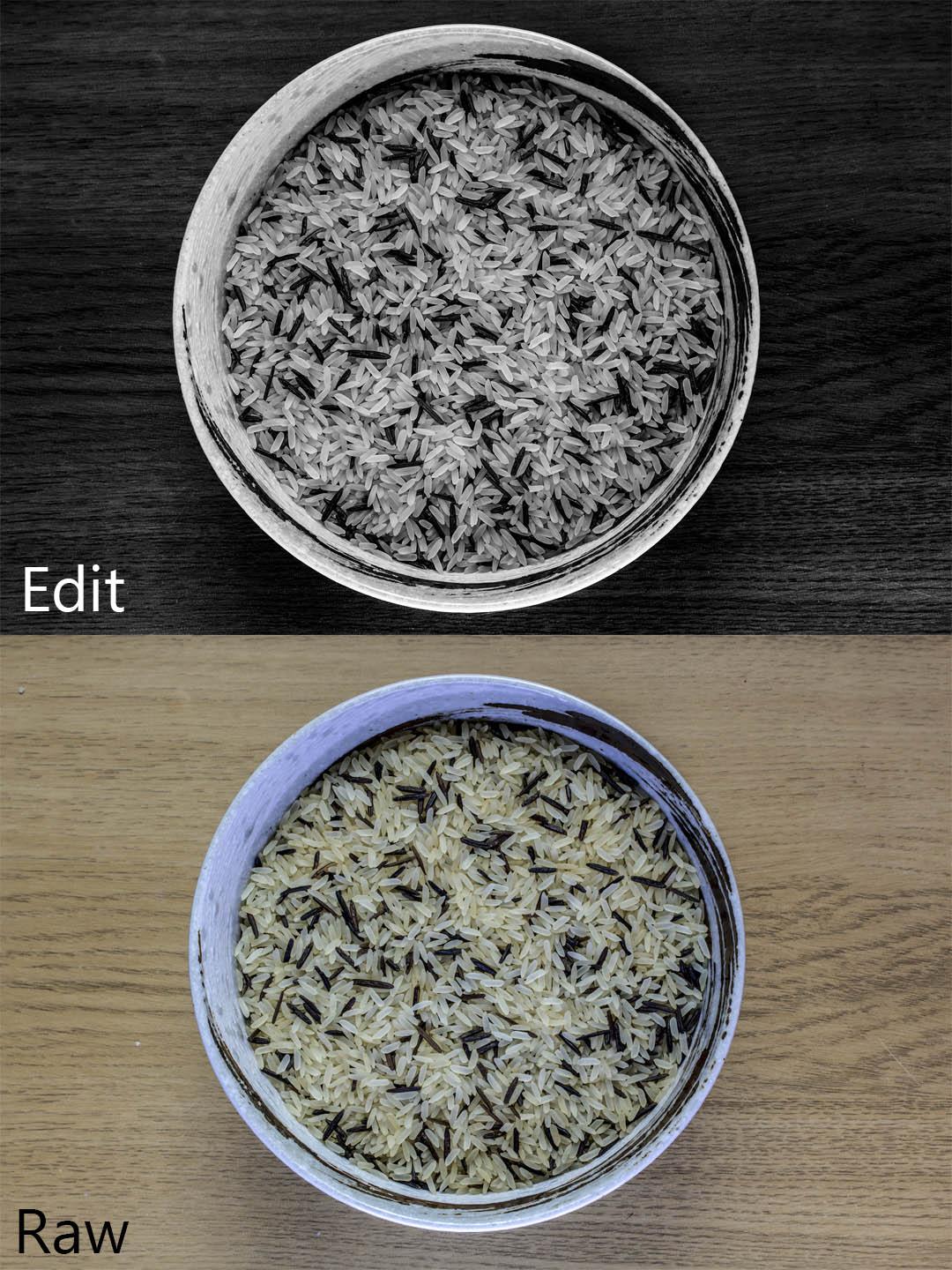 [OC] Rice Black, White and Grainy r/editvsraw