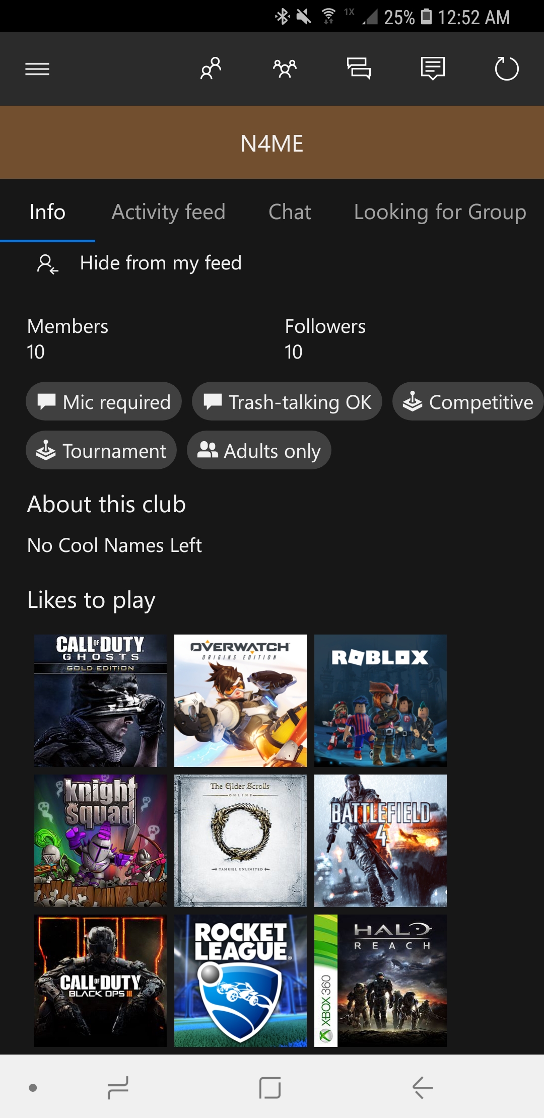 Join Our Club On Xbox: No Cool Names Left : R/Nocoolnamesleft