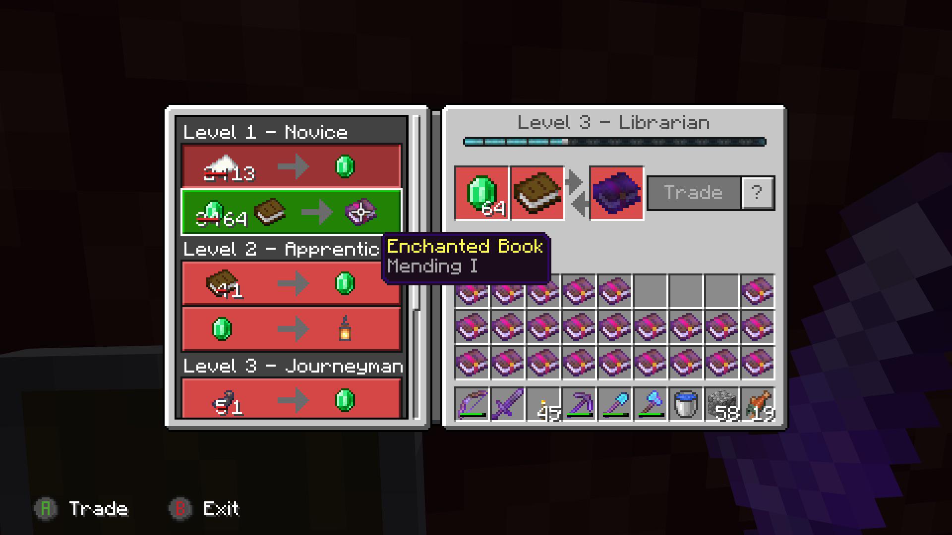 Just got 24 mending books from a villager for 1 emerald each. Now the