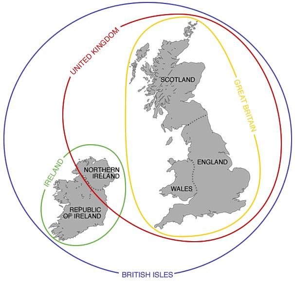 England vs Great Britain vs United Kingdom Explained, Diagram Map