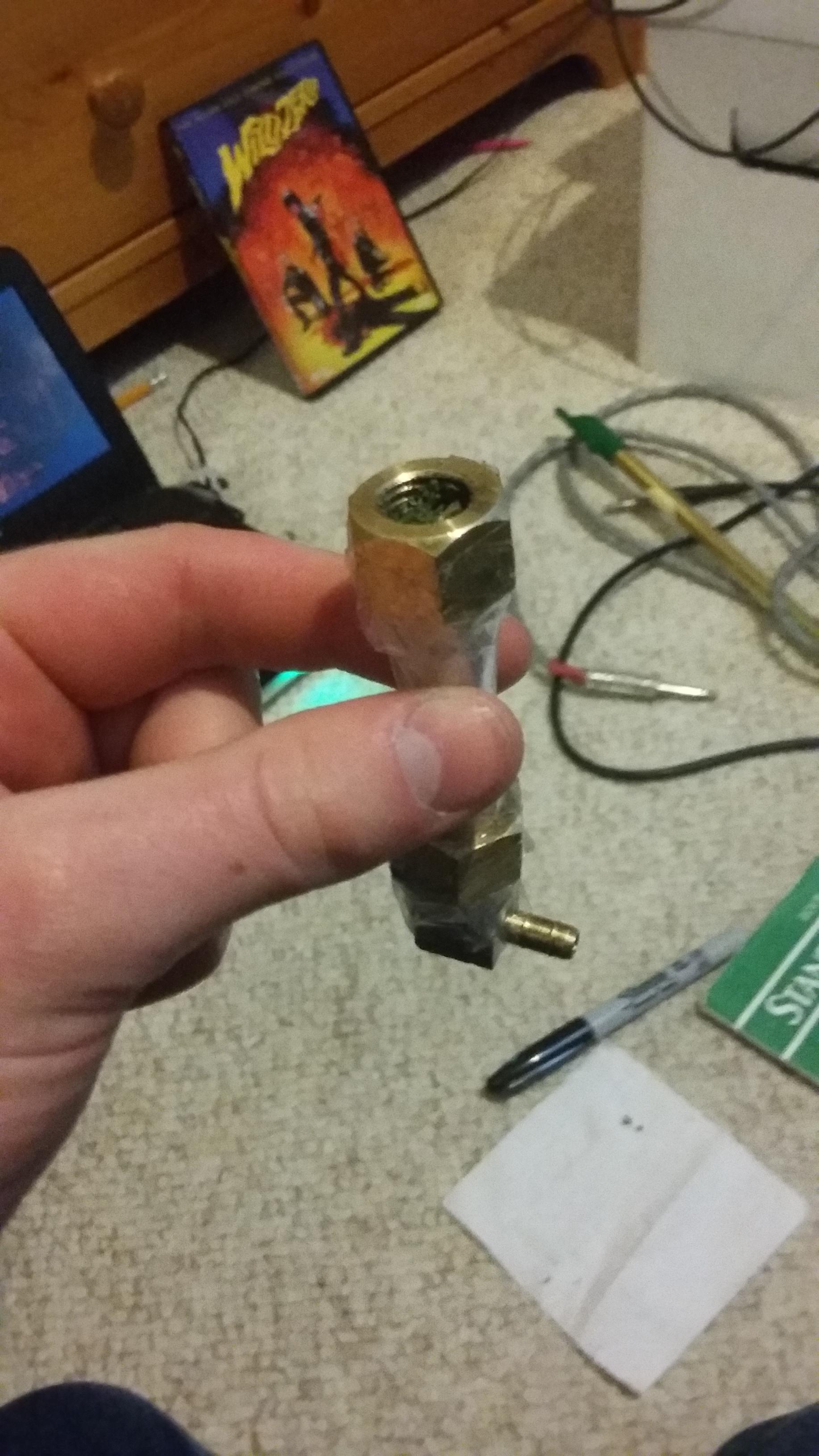 Homemade Pipe made out of Brass Pieces found around the house r