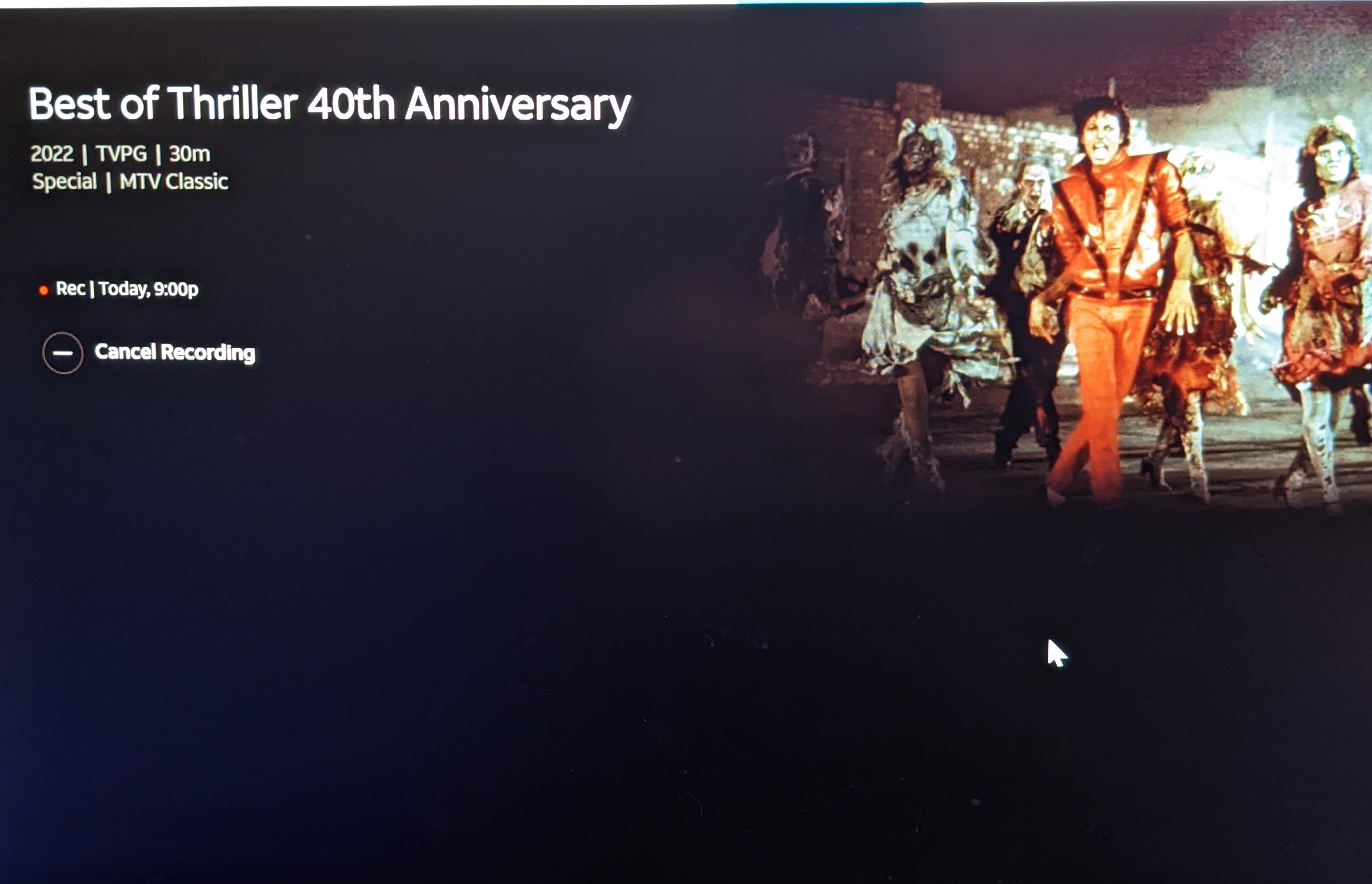 USA mj fans. MTV classic Nov 15 airing a thriller special r