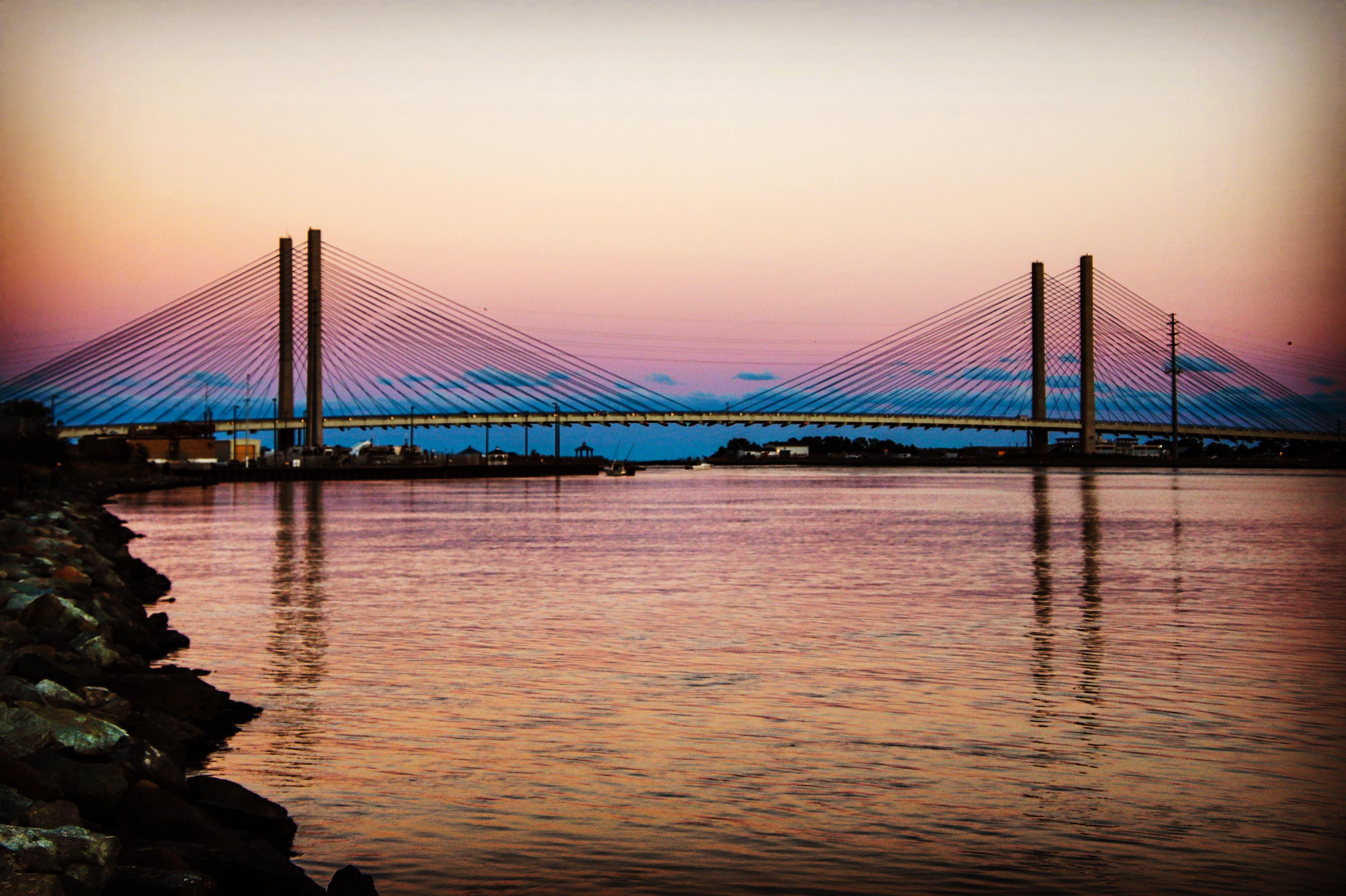 The Indian River Inlet Bridge at Dusk r/Delaware