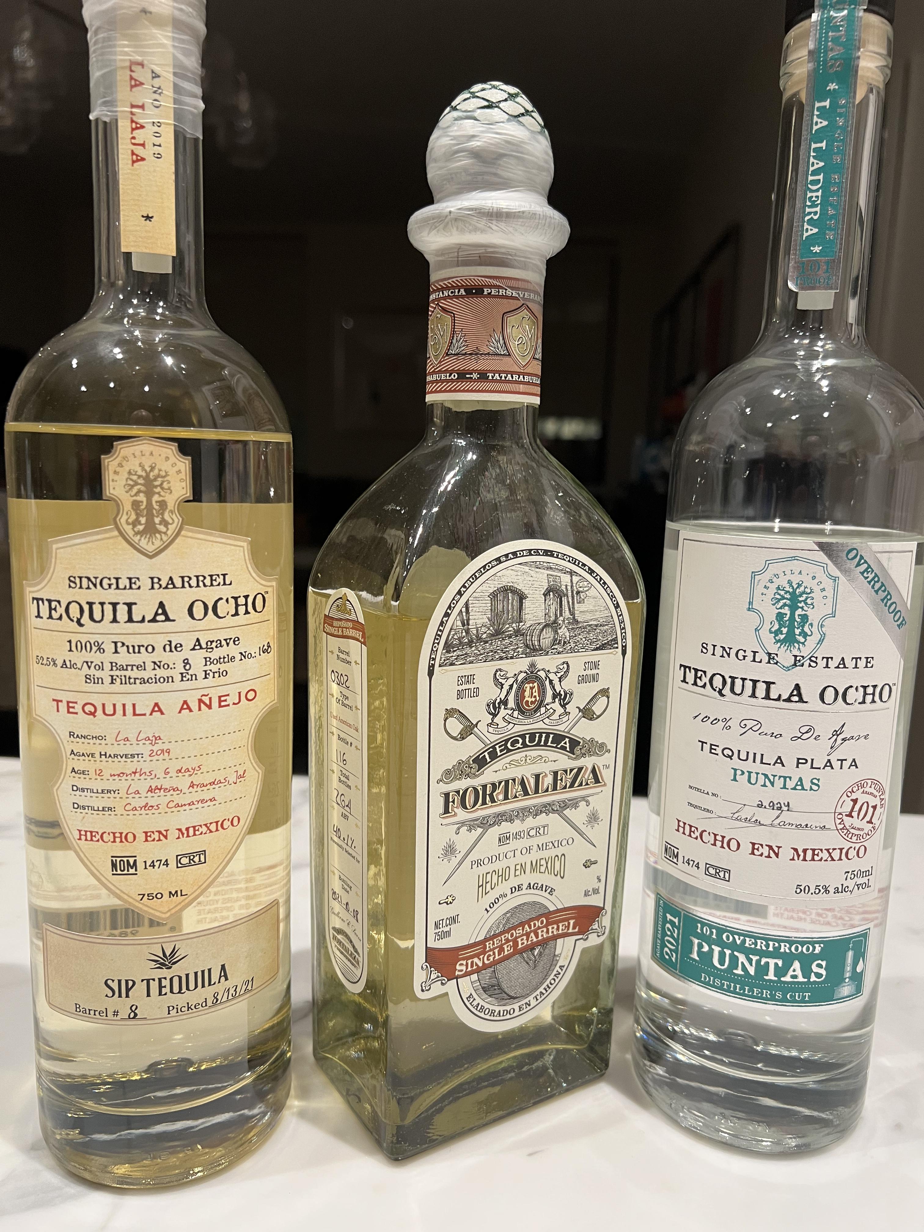 Special New Years Limited Edition Bottles Ocho and Fortaleza r/tequila