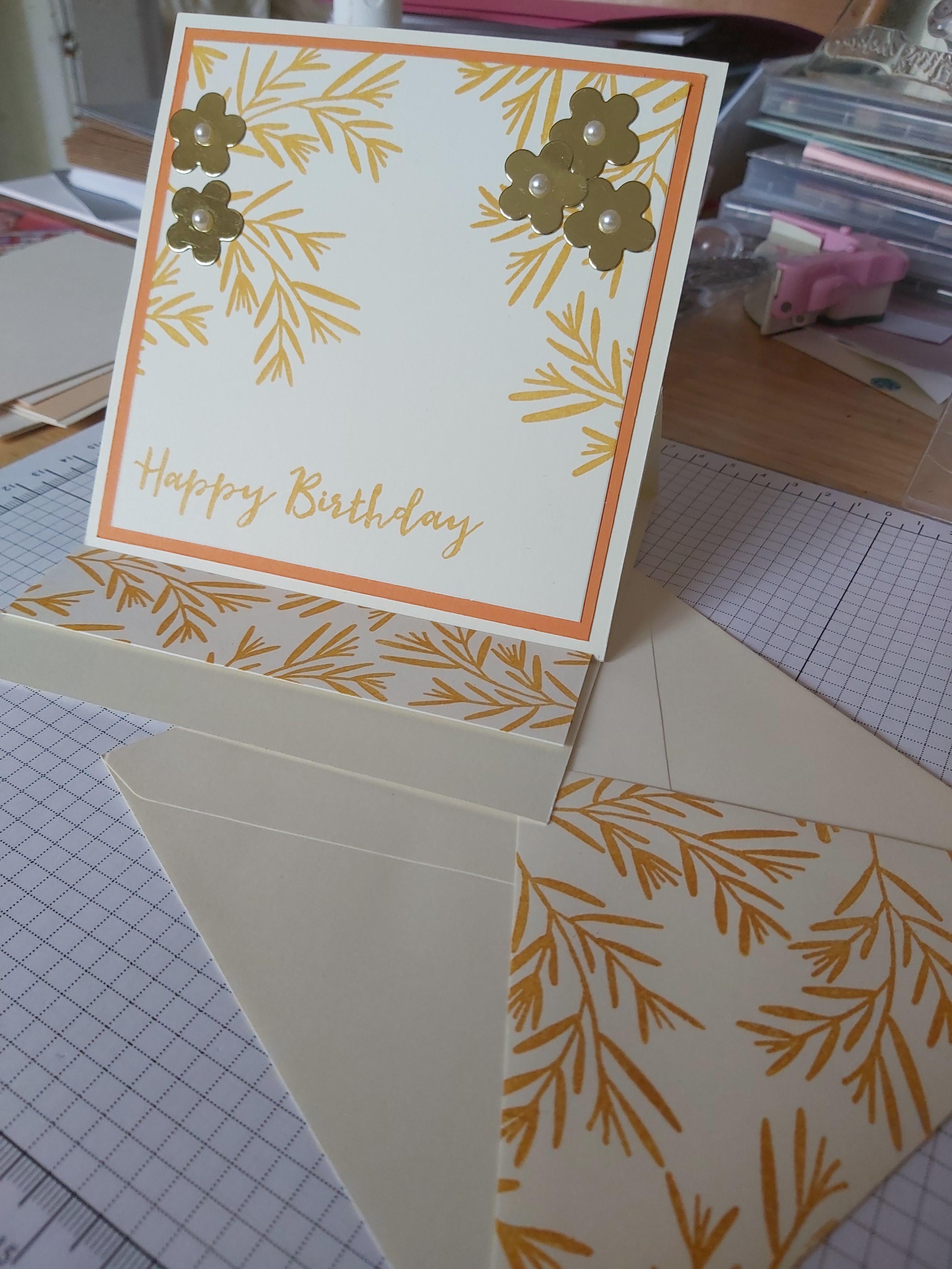 Birthday Easel Card with matching envelope r/cardmaking