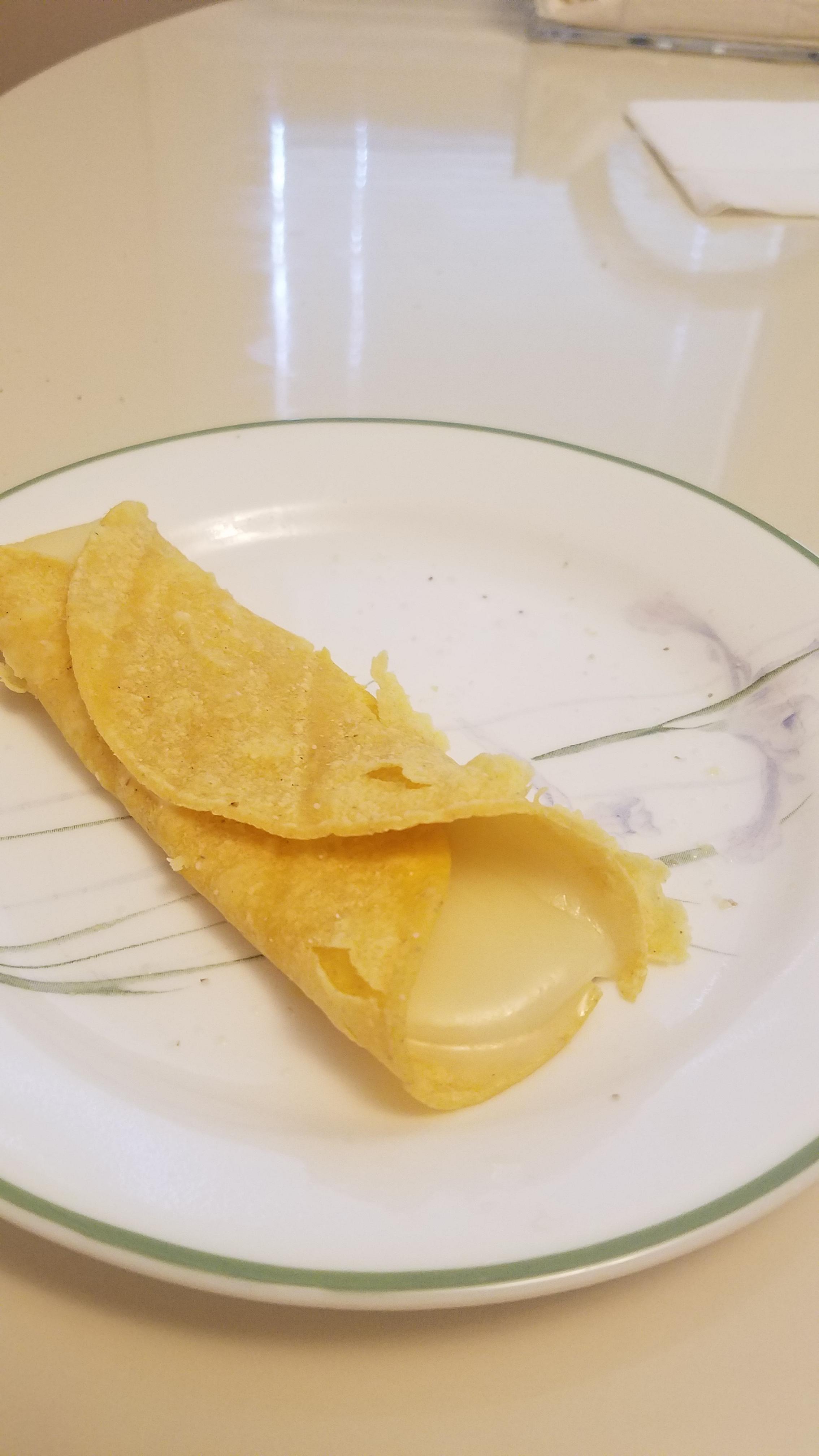 My greatest creation, a stick of string cheese wrapped in a tortilla