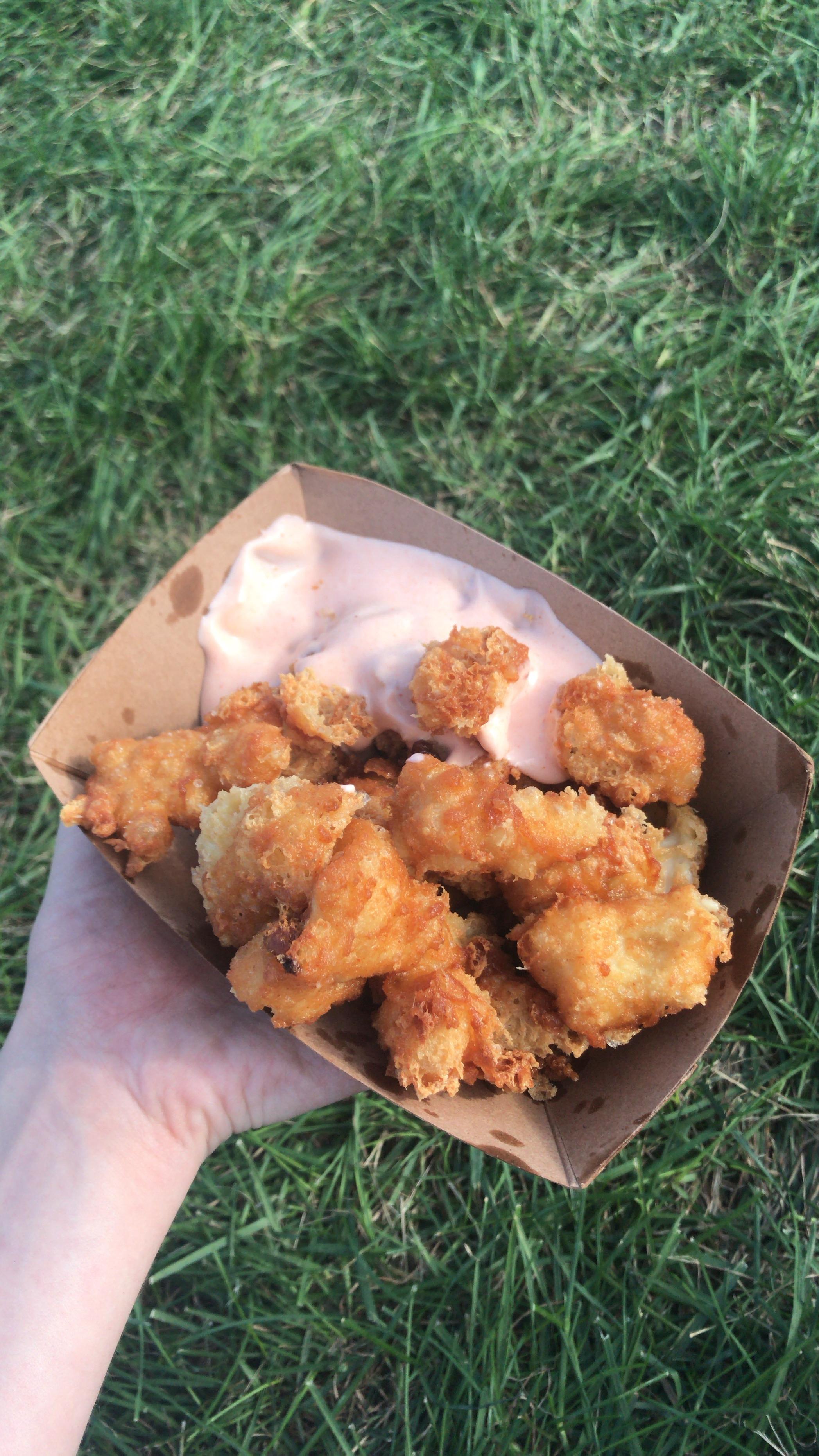 VegFest cheese curds! r/vegan