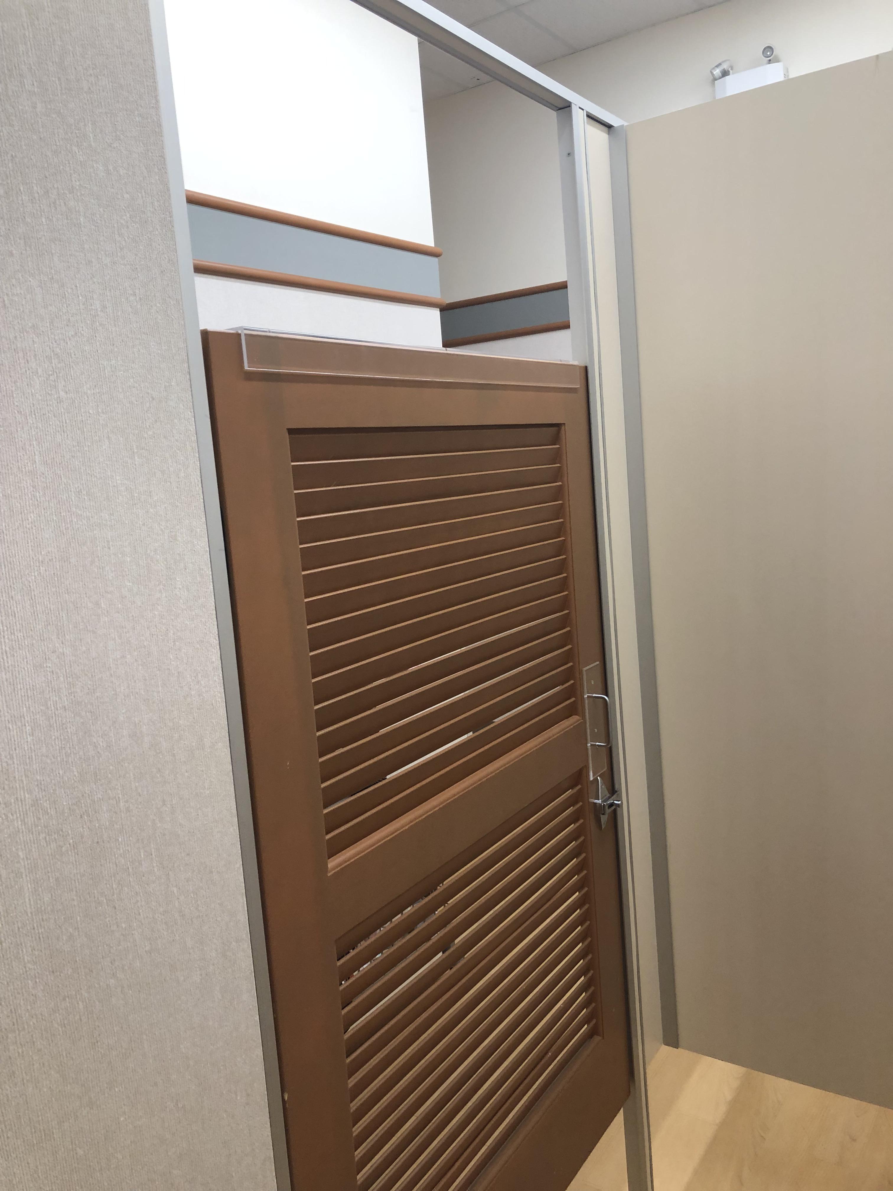 Kohl’s fitting room doors. Can be seen over by anyone over 5’8, AND you