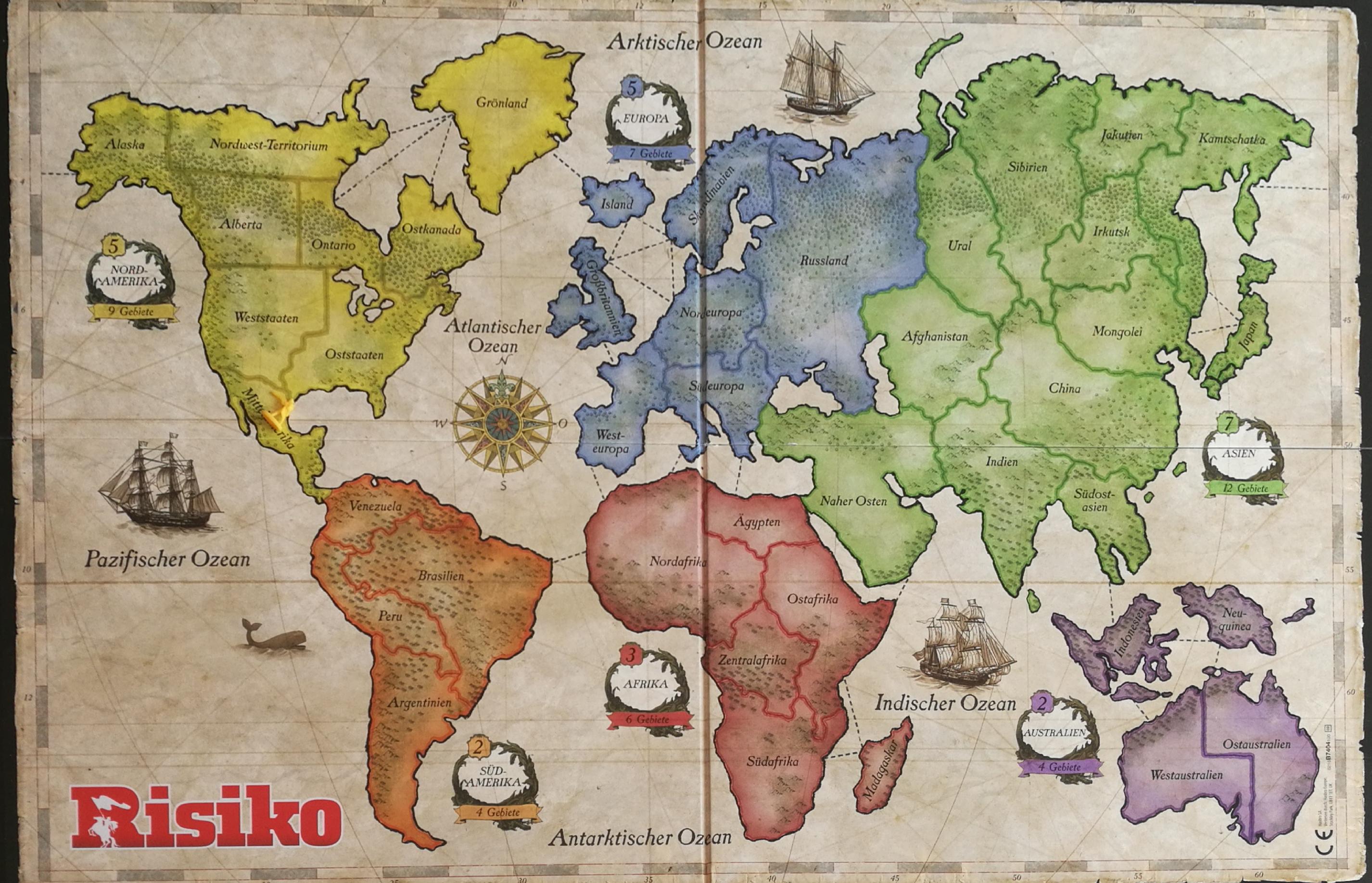 Original Risk Board Game Map