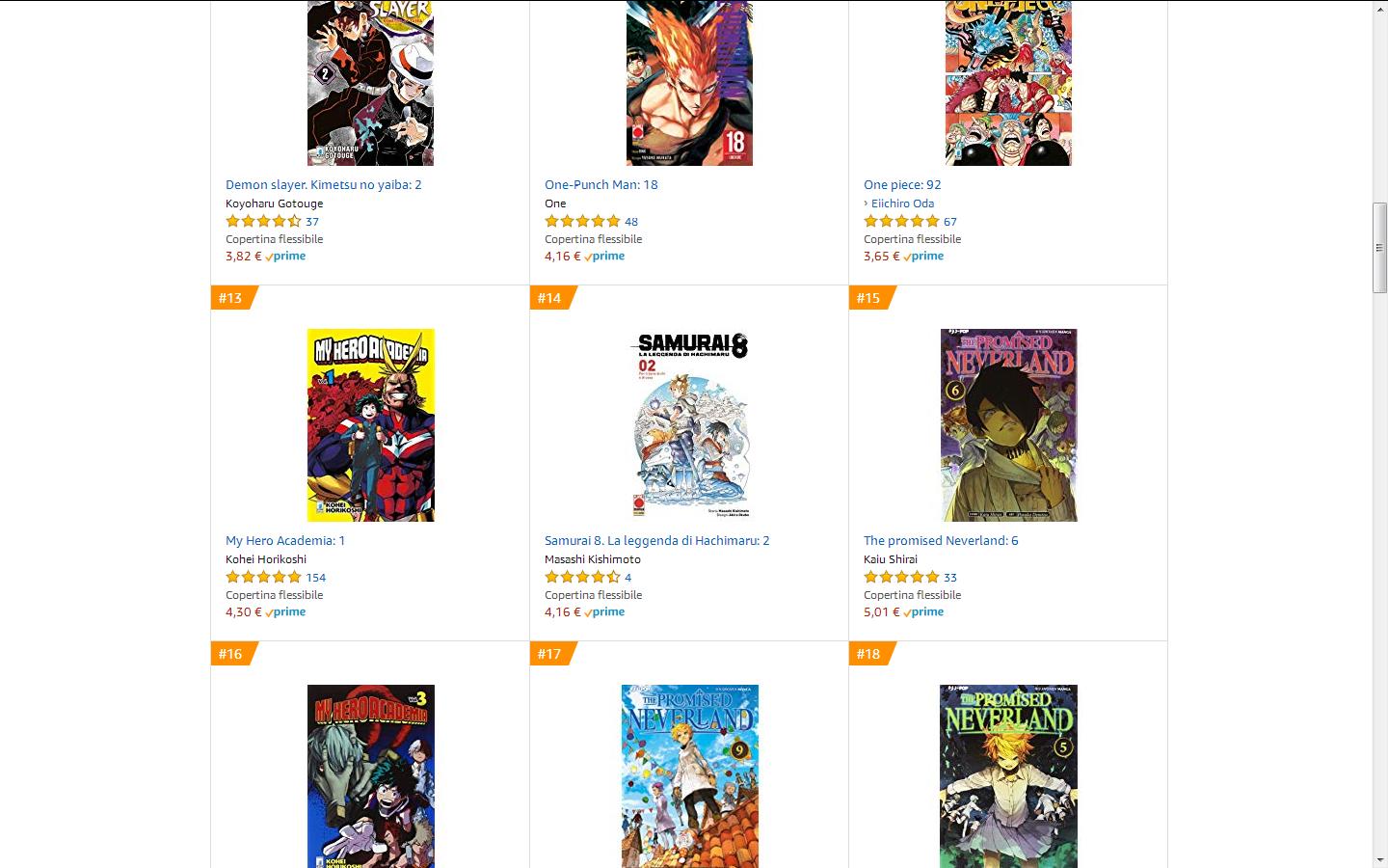 Samurai8 Vol.2 bestseller ranked TOP15 of the best‐sellers Manga list
