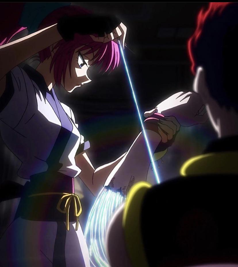 Machi using her nen stitching ability to heal Hisoka r/HunterXHunter