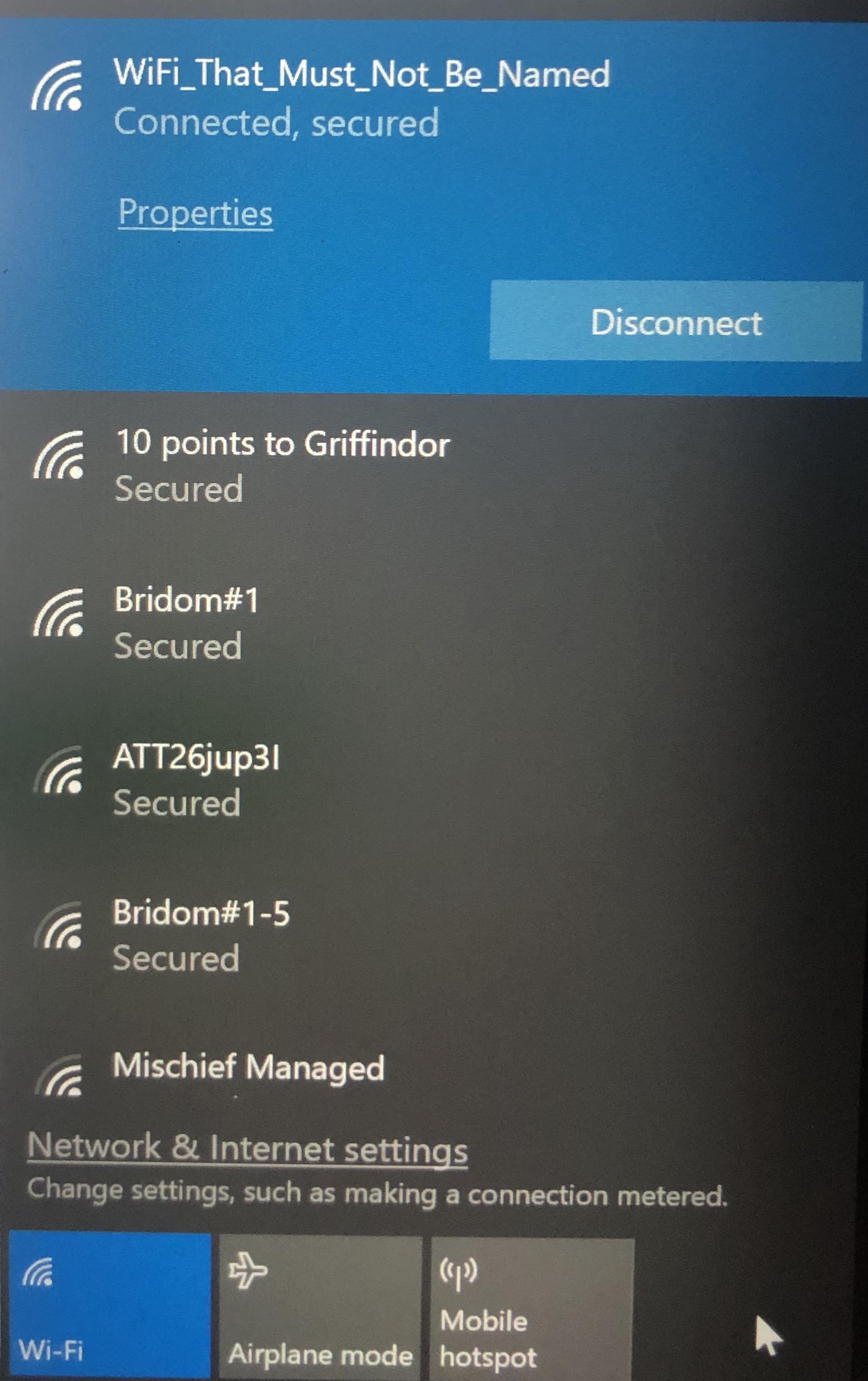 Harry Potter WiFi! r/harrypotter