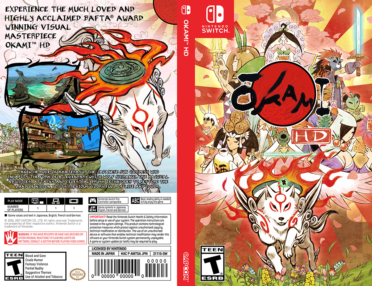 Okami HD Custom Nintendo Switch Box Art Cover NintendoSwitchBoxArt