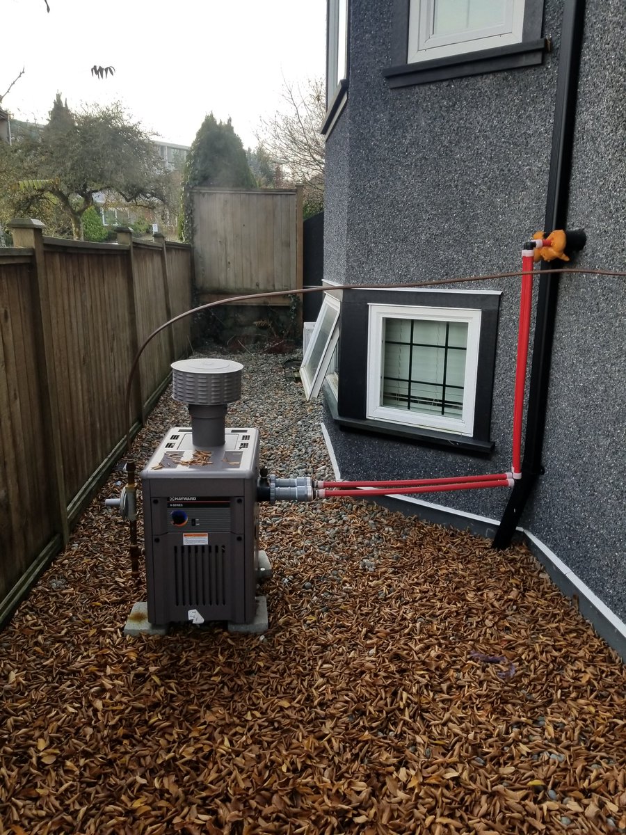 Pool boiler heating a house and DHW. "Teardown" here in Vancouver BC