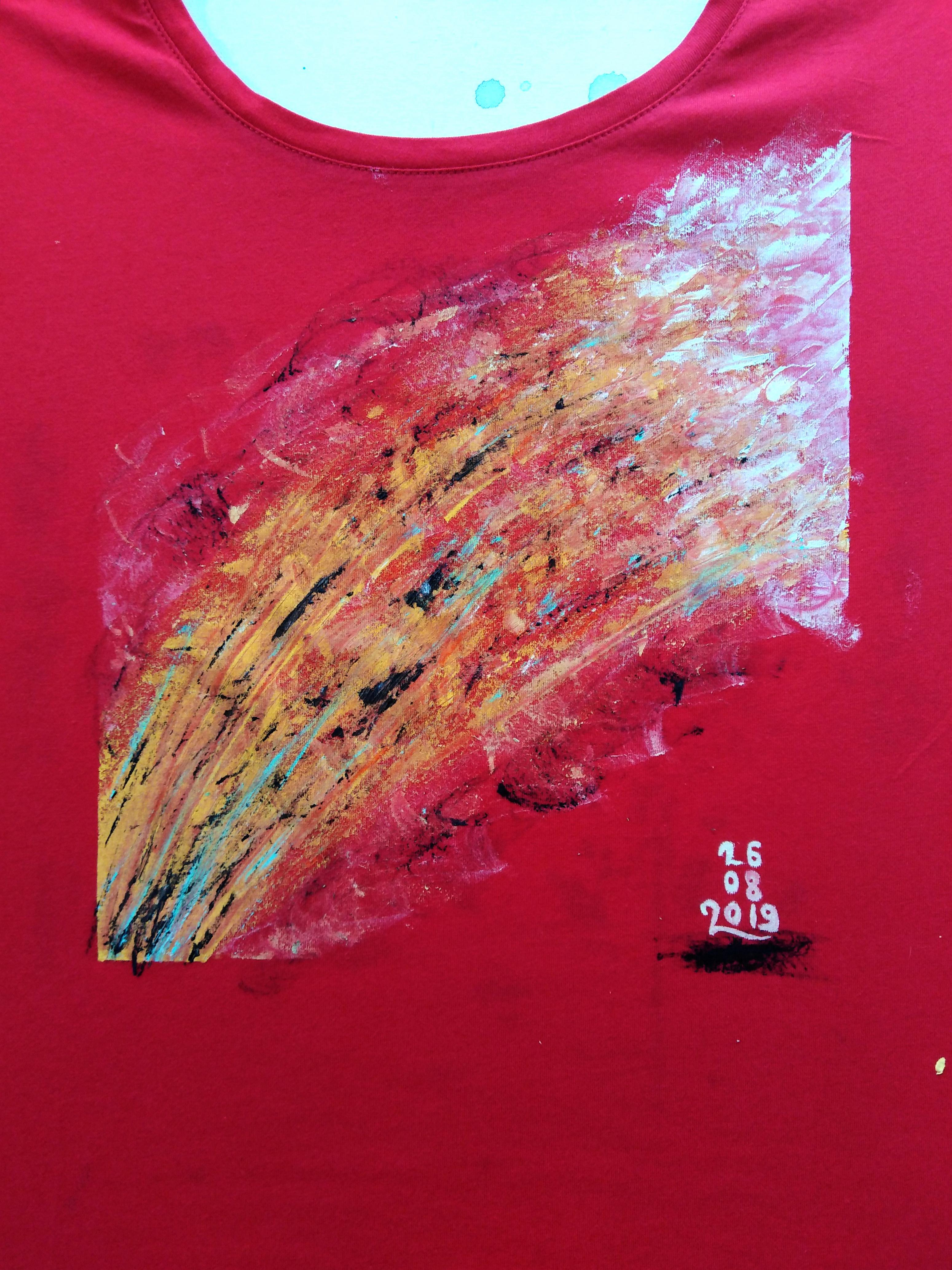 Handpainted 1of1 tee (textile paint) 🌠💫 r/streetwearstartup