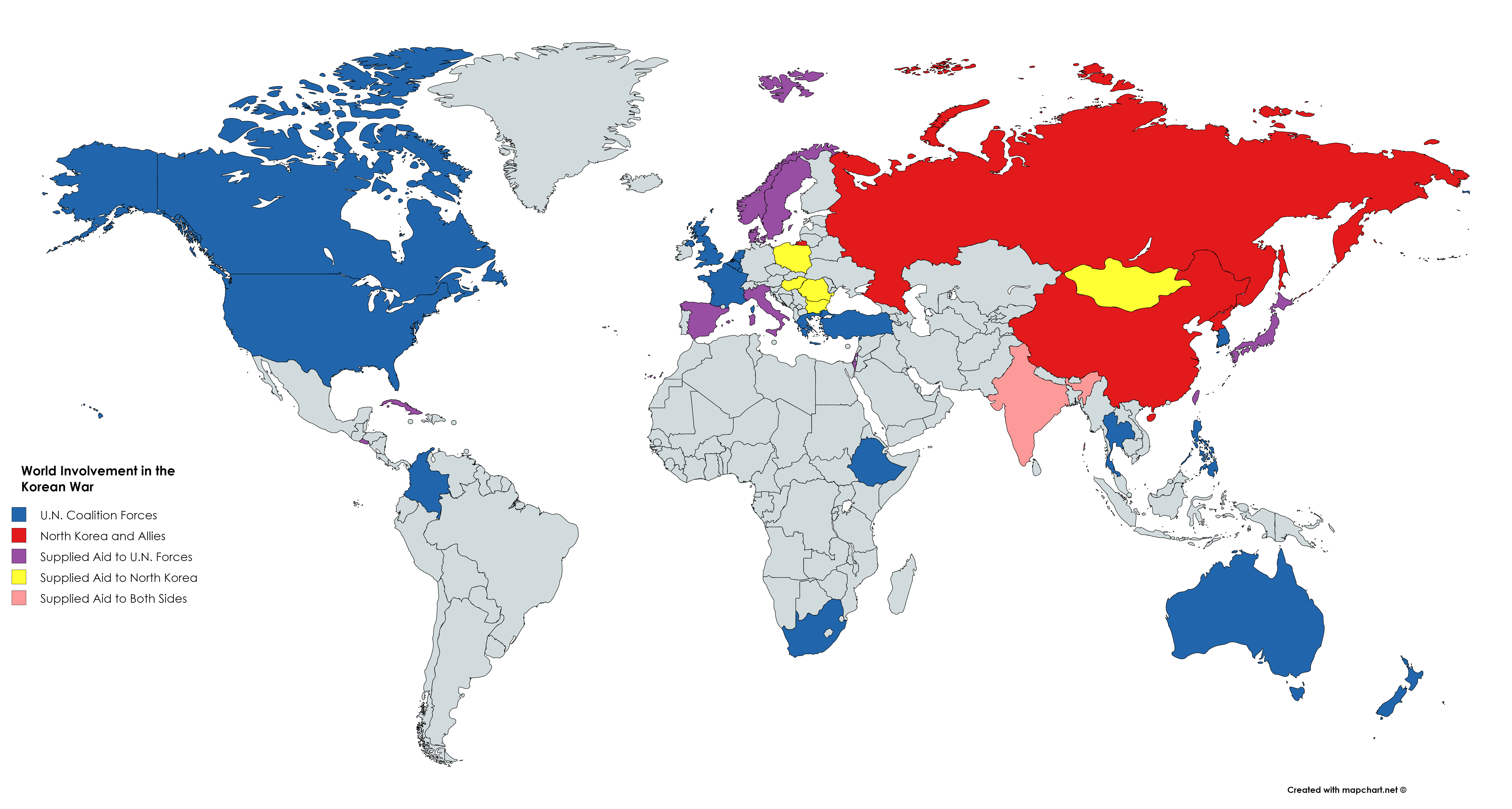 Korean War Combatants, Summary, Years, Map,.