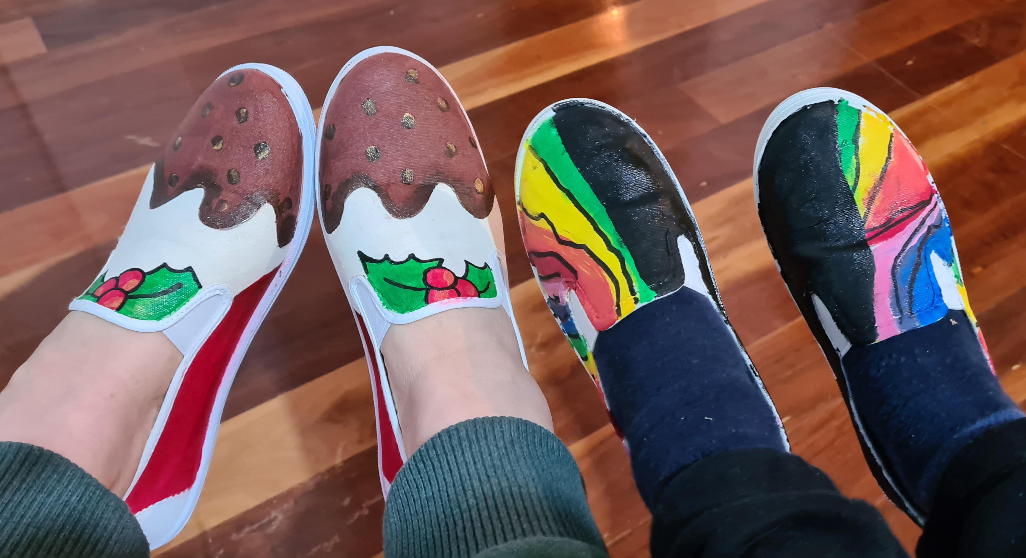 Painted shoes with the kids inspired by a Moriah Elizabeth video (I