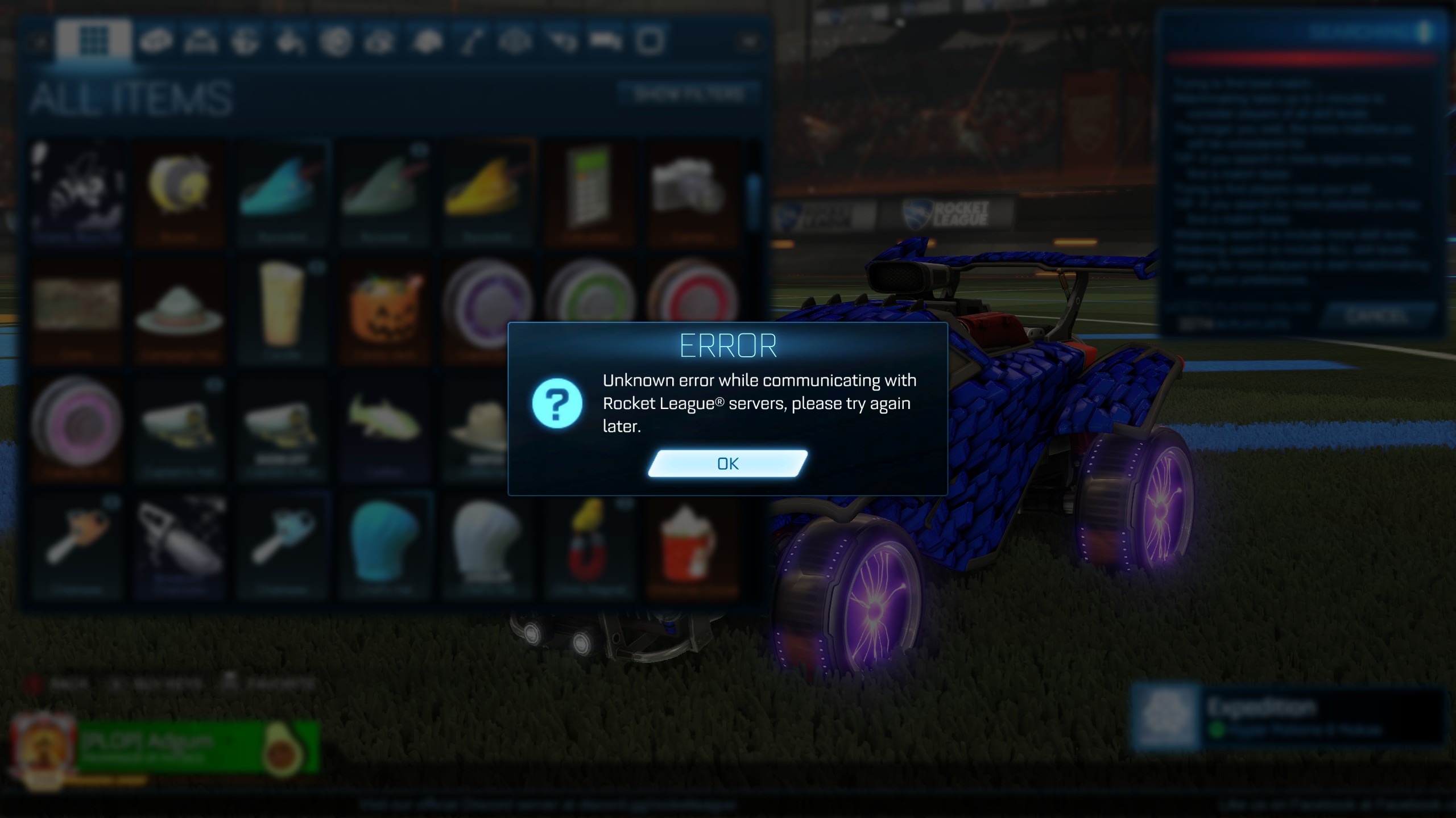 I haven't been able to tradein items in RL for a few months now. Has