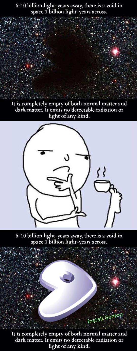 Mysterious void in space linuxmasterrace