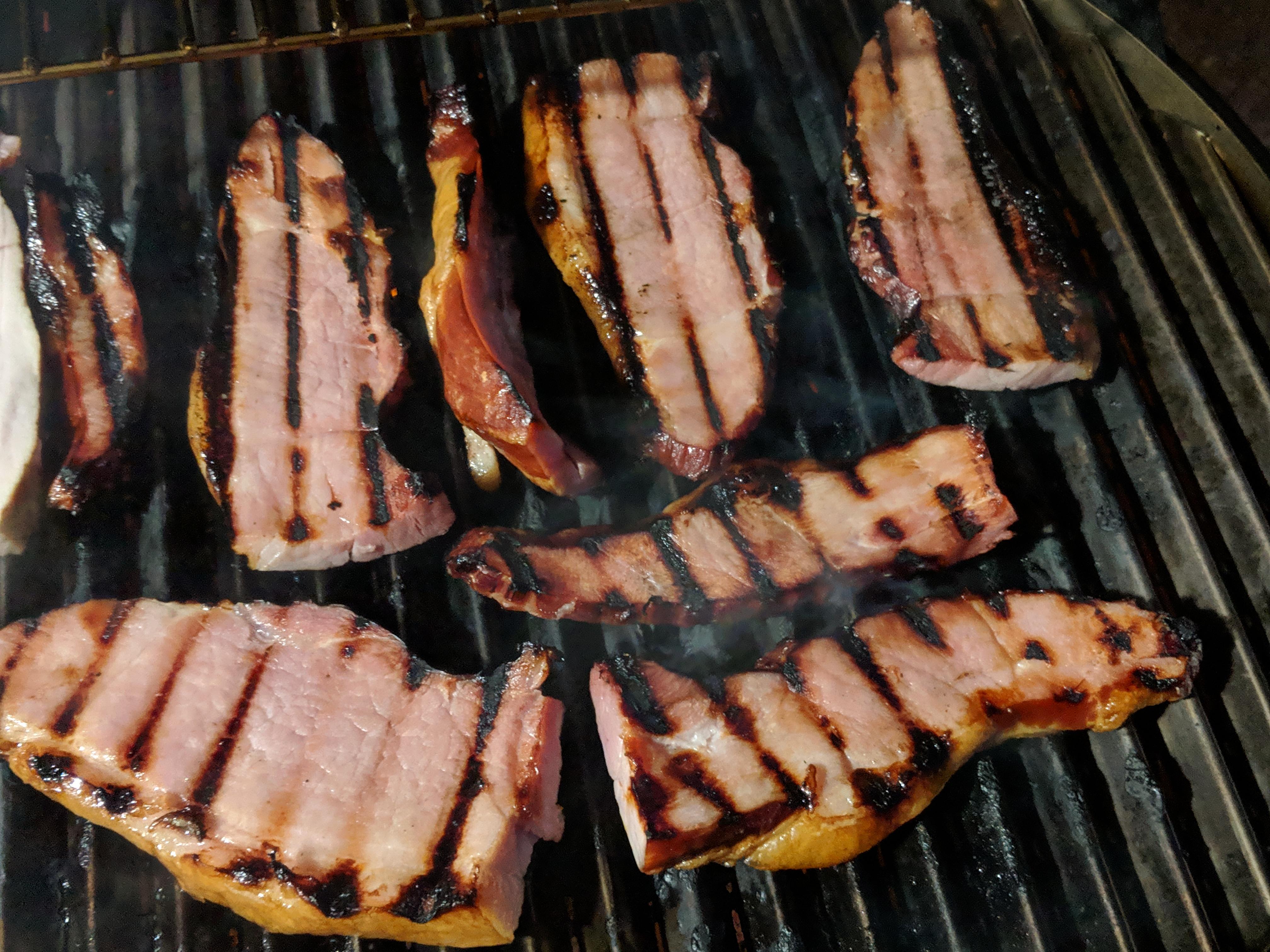 1st attempt grilling ham. r/grilling
