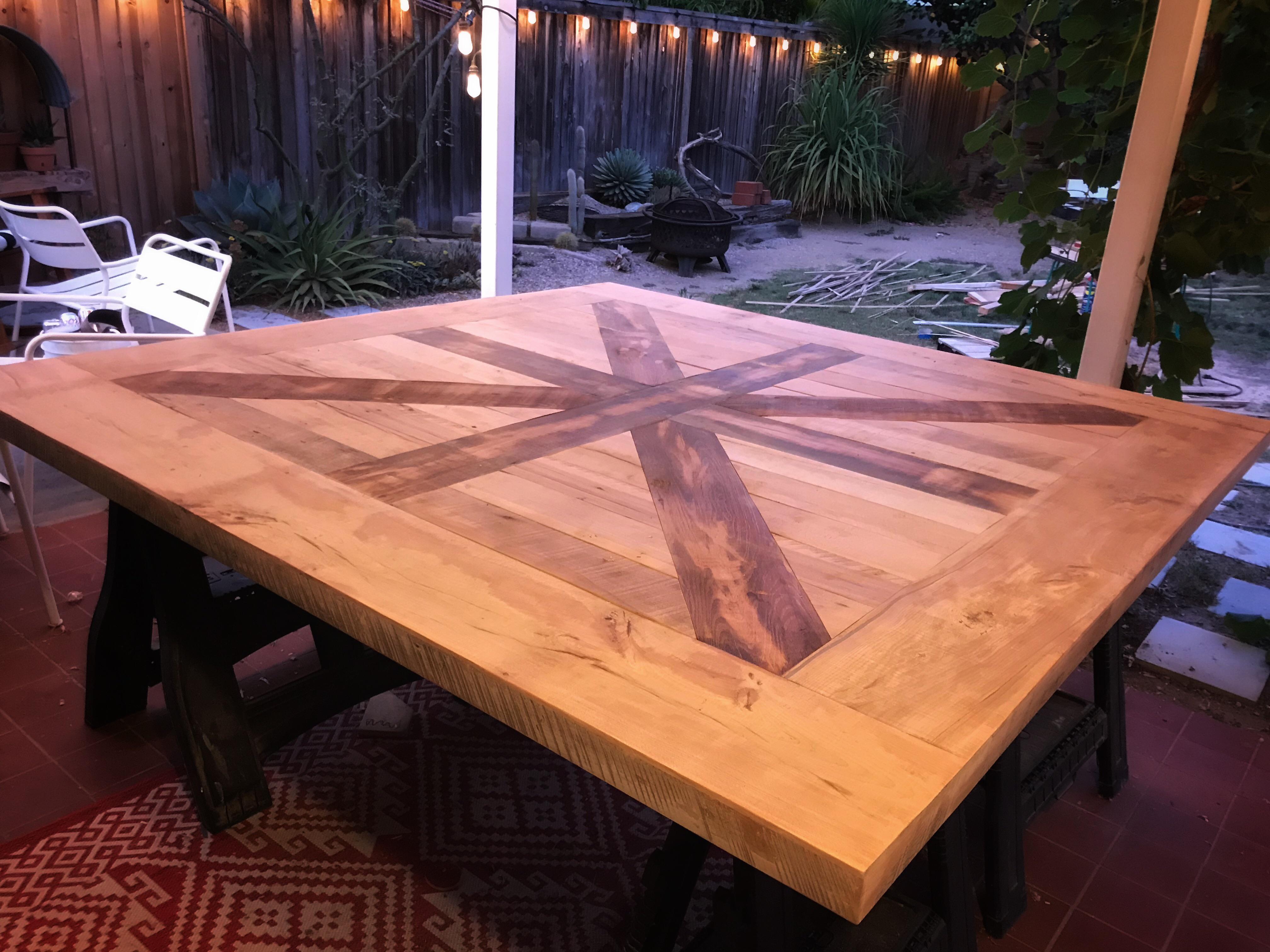 I made a 6x6 dining table for a client out of some 100 year old barn