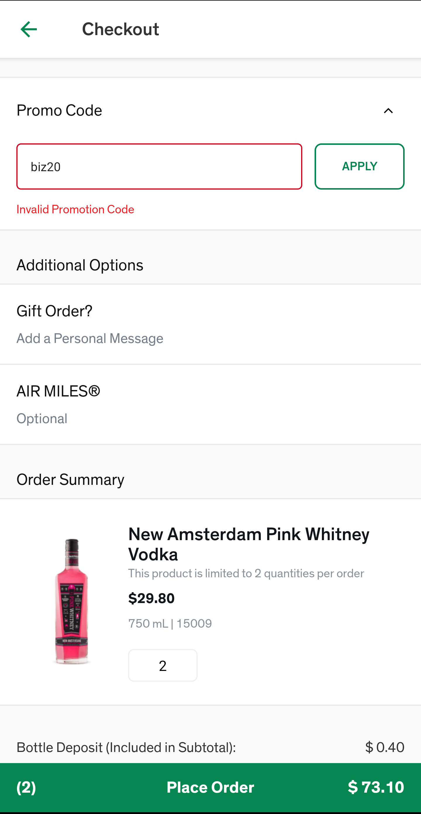 promo code should be applicable at the LCBO r/SpittinChicletsPod