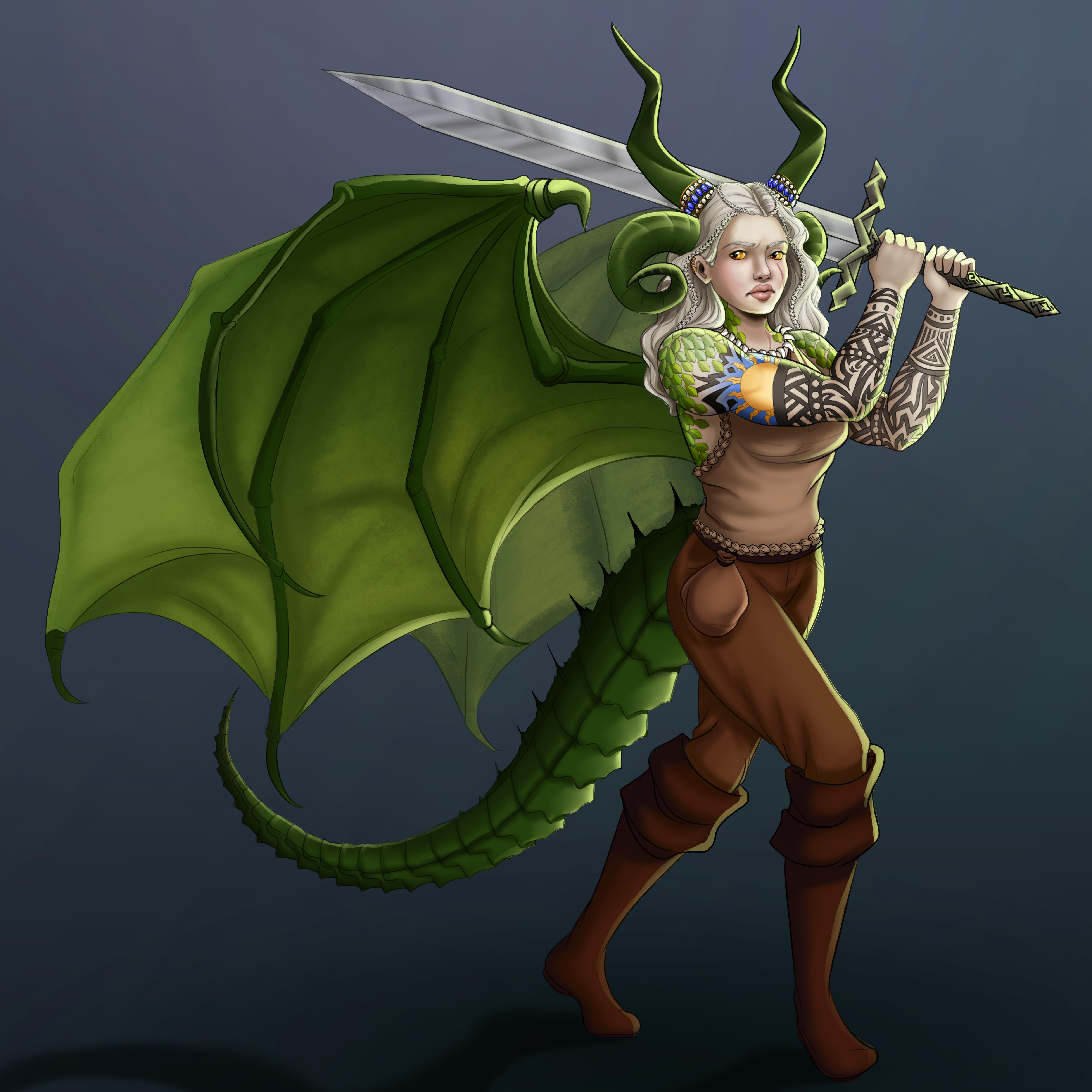 Half Dragon Half Human Female