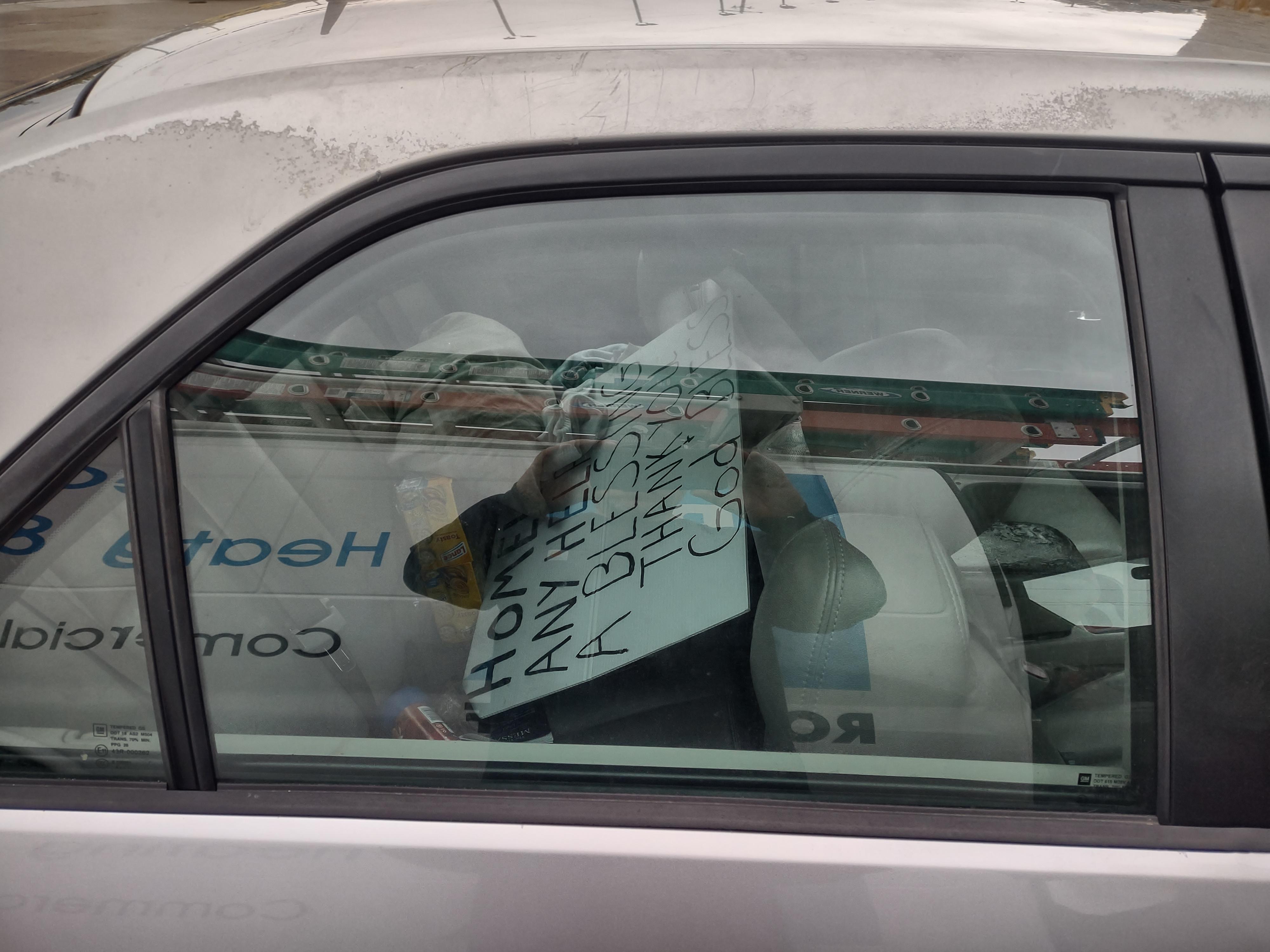 the guy I always see at morse rd and Westerville Rd (rt 3) has a car Columbus