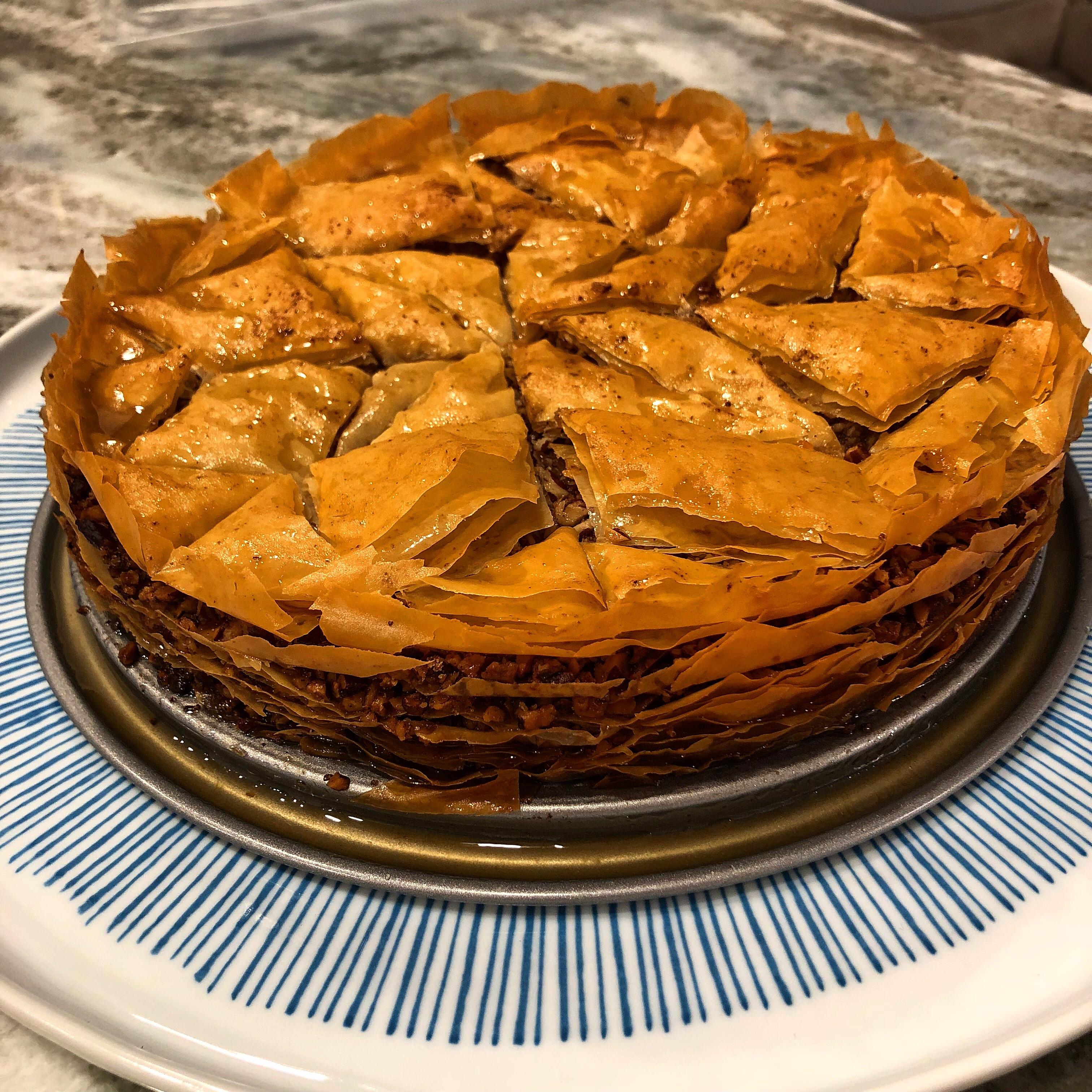 Week 42 Nuts Pecan, Orange, and Bourbon Baklava Pie r/52weeksofcooking