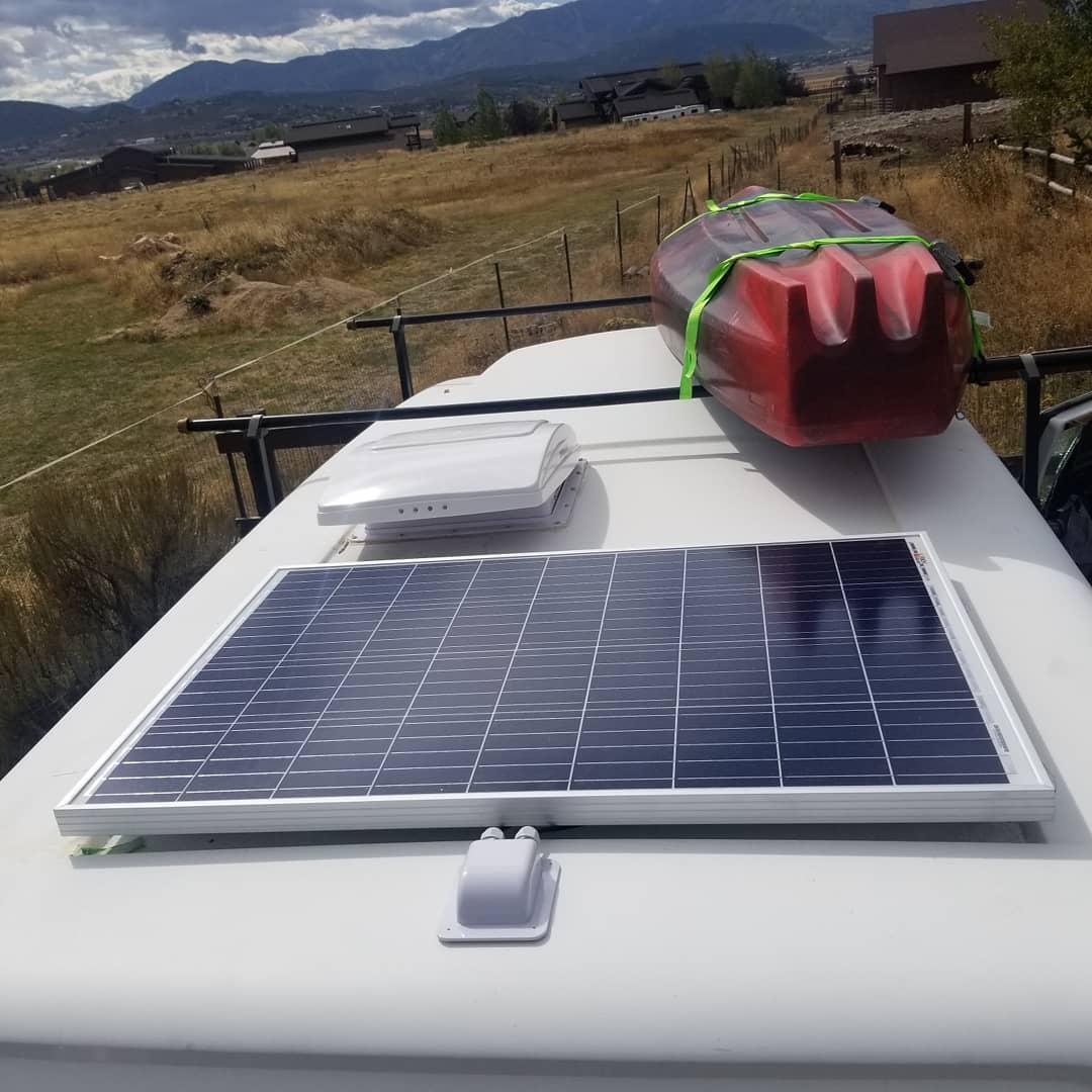 1995 chevy G20 solar panel and roof rack extensions r/vandwellers