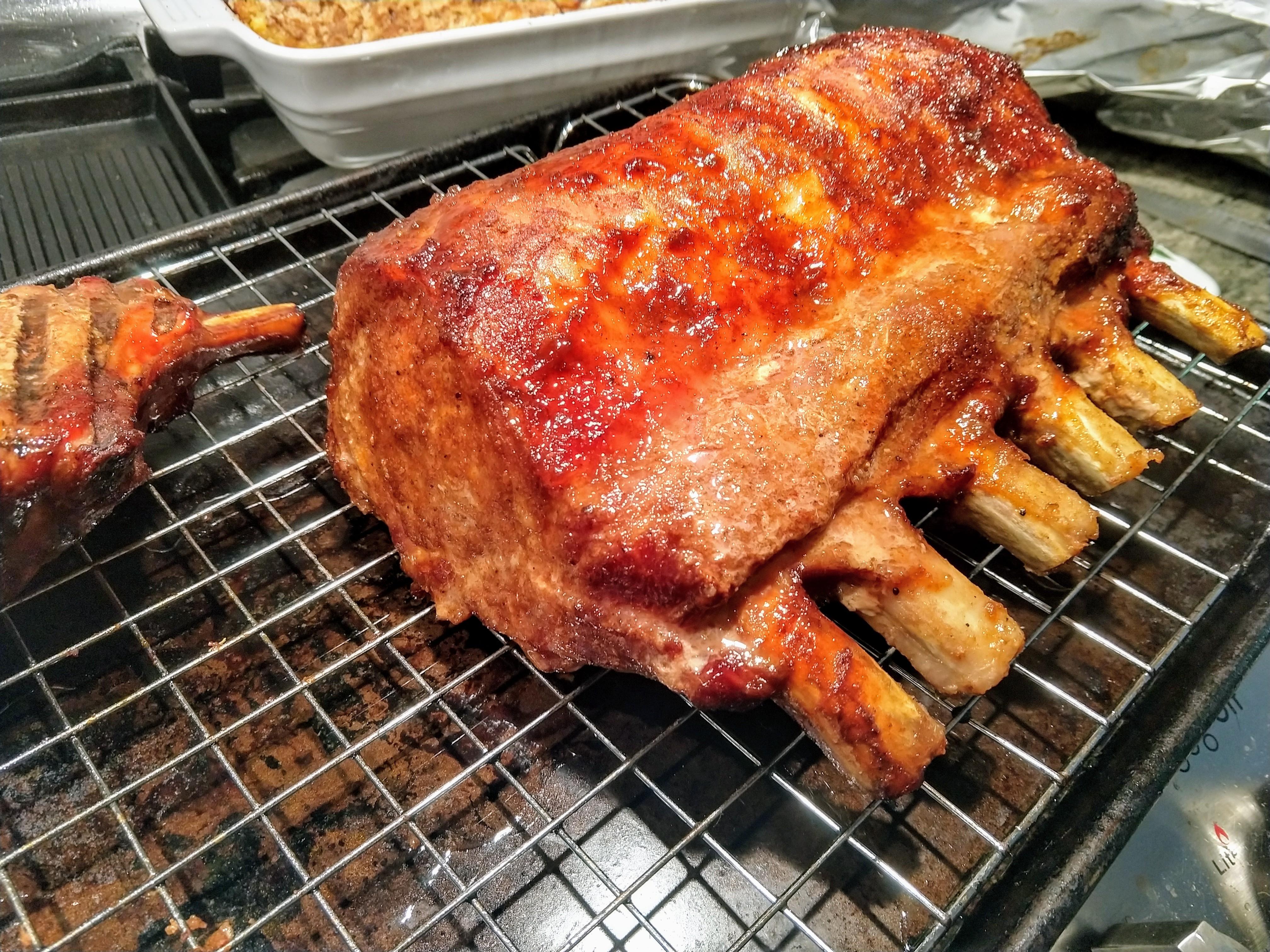 Pork roast, 275f on ber with Apple wood. 24hr brine r/BBQ