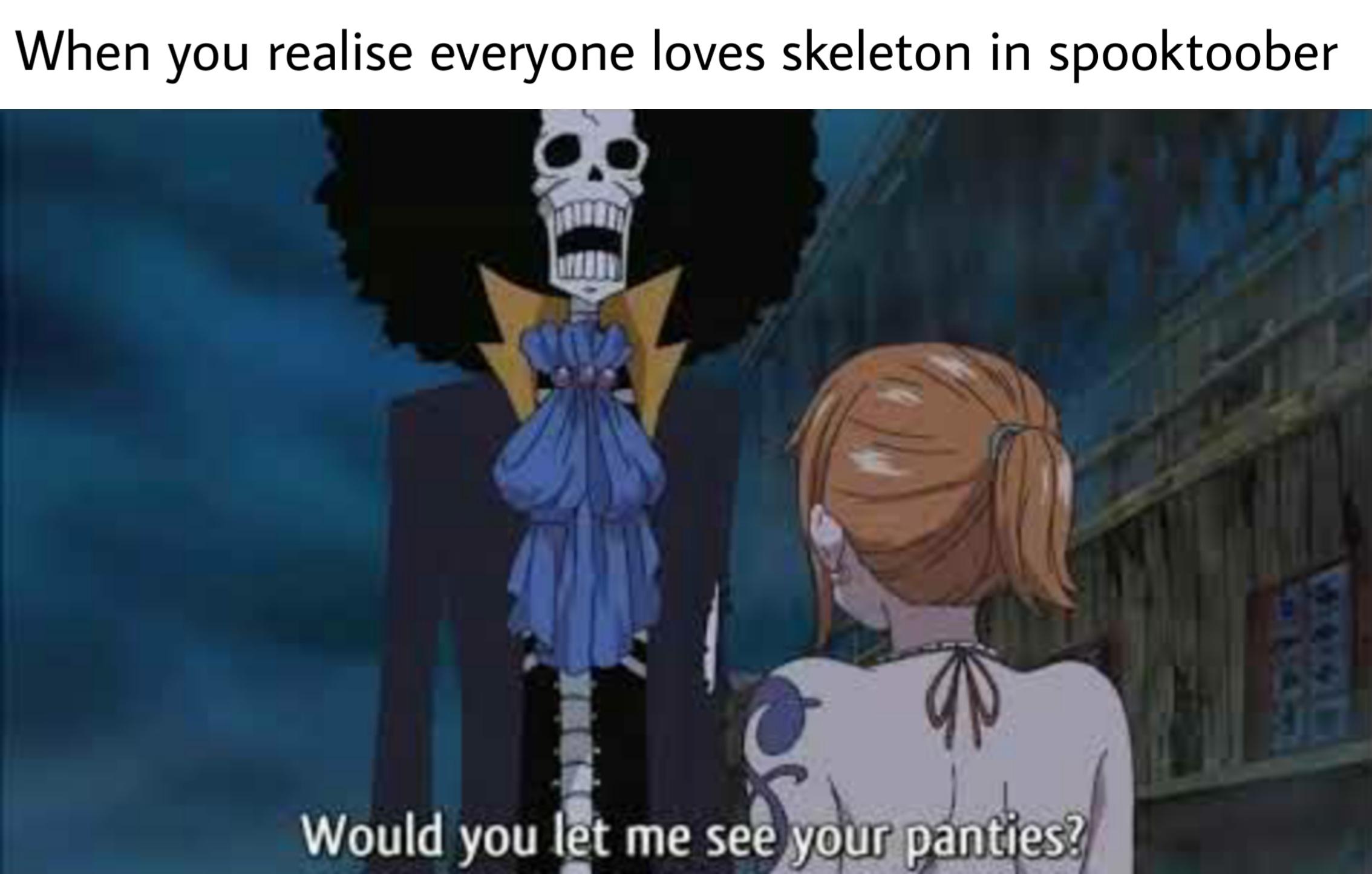 Made a spooktoober meme for Brook r/MemePiece