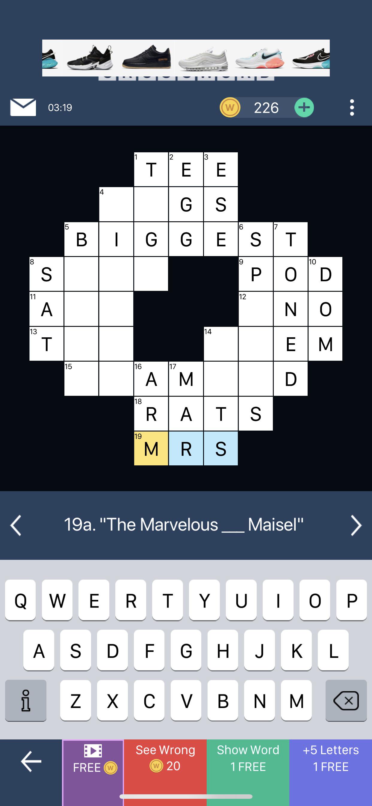 Third puzzle she’s been in today! TheMarvelousMrsMaisel