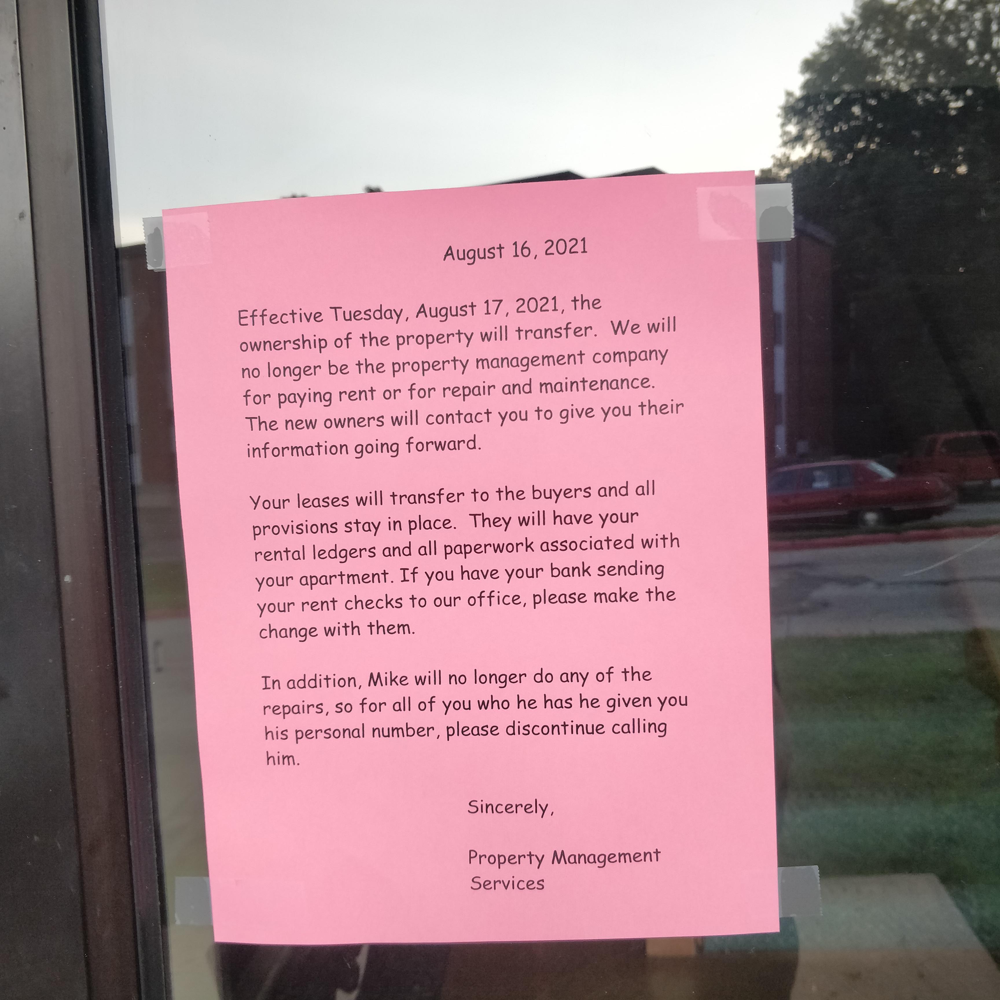 Property Management Services confirmed for being POS company r/Lawrence