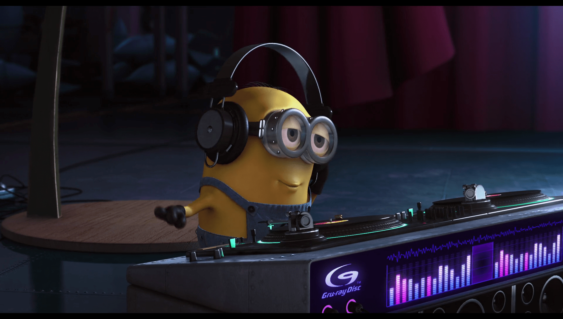 In Despicable Me (2010) near the end of a movie there is a DJ equipment