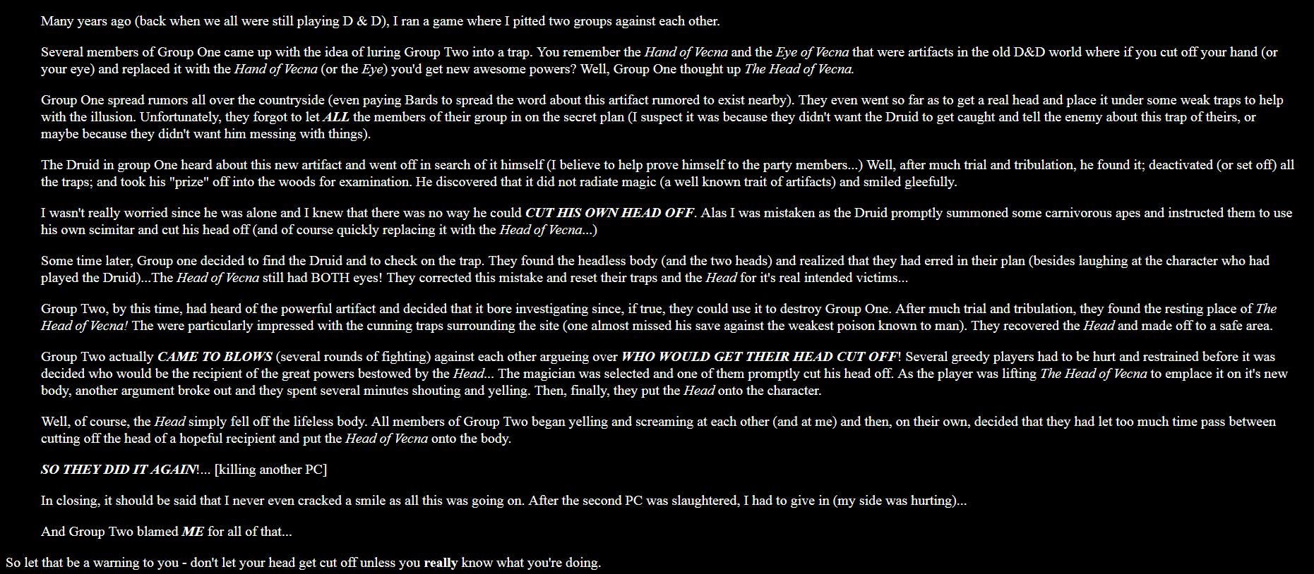 Head of Vecna r/DnDGreentext