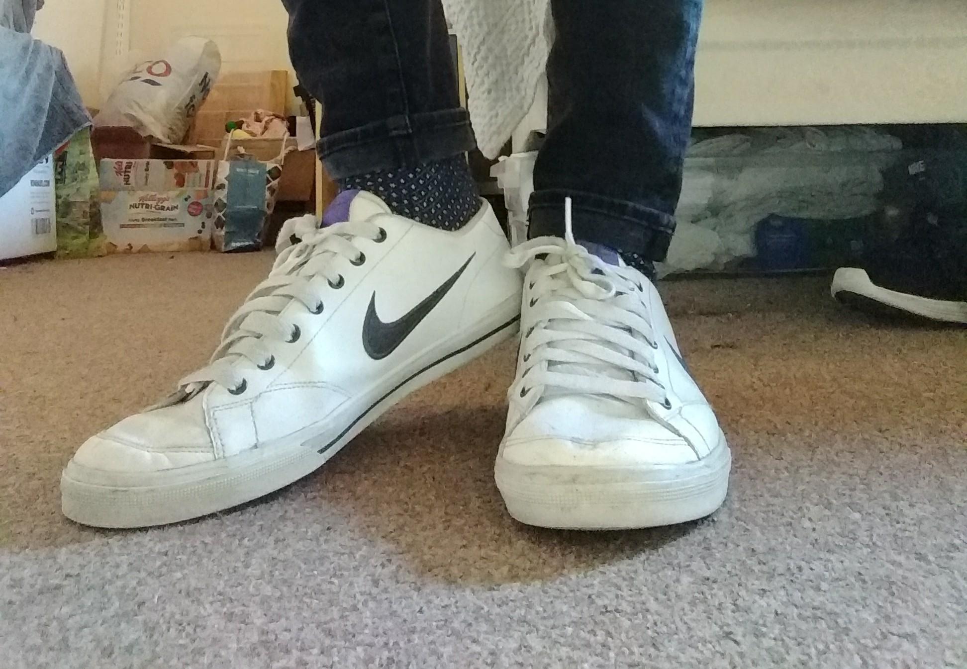 White leather Nikes in great condition for £15 from Hobos vintage store