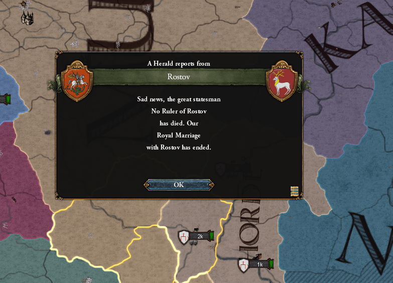 Apparently my ruler was married with no ruler from rostov... good